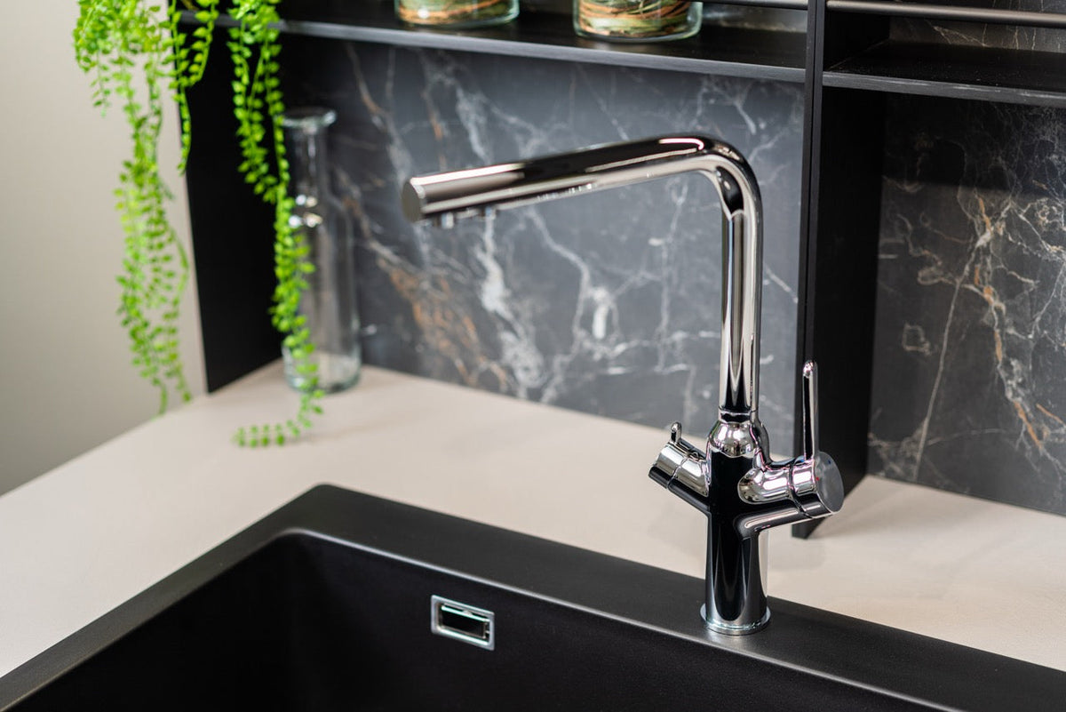 3 Way Kitchen Taps in Solid Stainless Steel AISI 316L