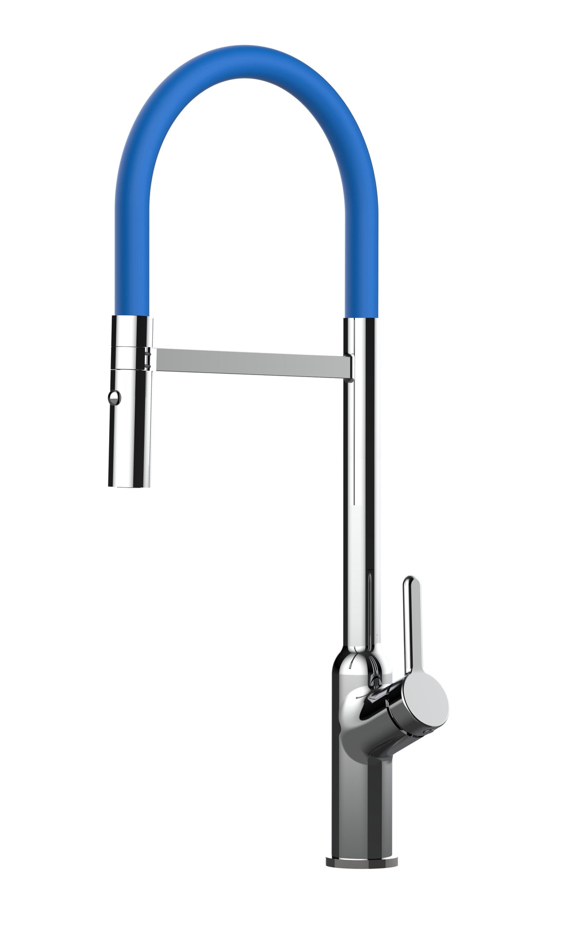 Wasserhahn Küchenarmatur, BOD, mit 360° schwenkbarem Auslauf, abnehmbare 2 strahl Handbrause, Verchromt / Blau