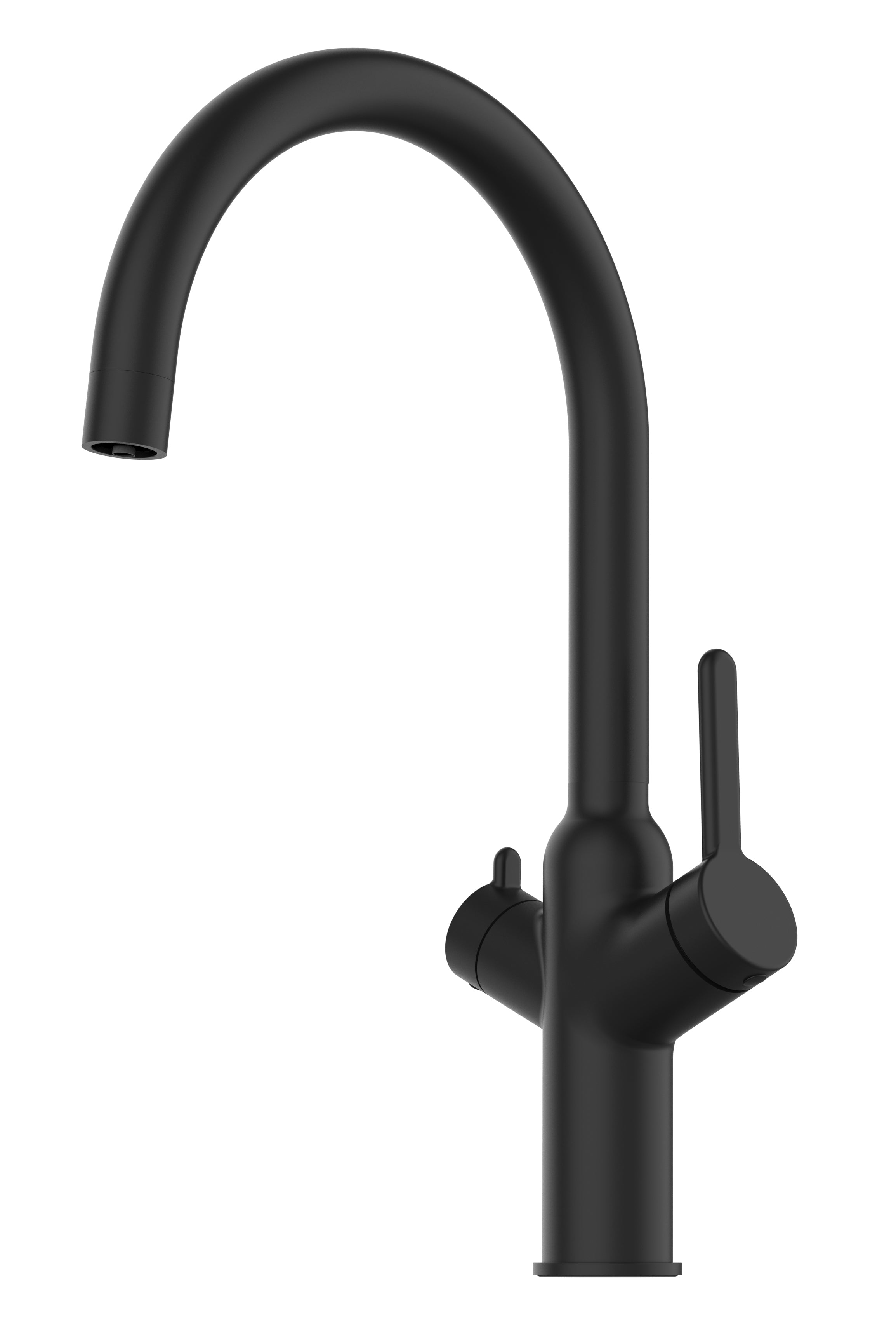 3 Way Kitchen Filter Tap, BOD, with 360° Swivel U-Spout, Matte Black