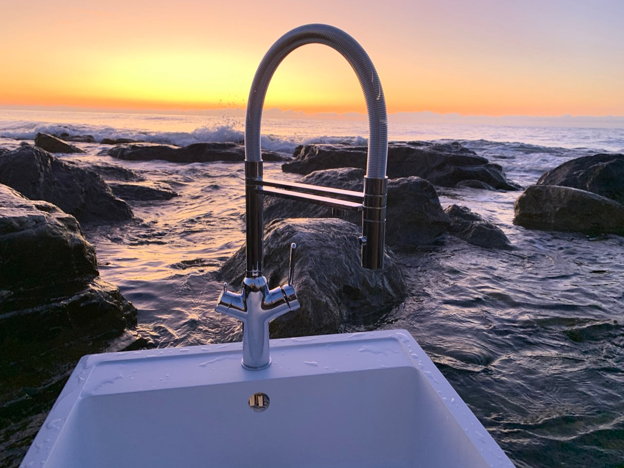 4 Way Kitchen Filter Tap, BOD, with 360° swivel spout and 2-jets removable Spray, Chrome