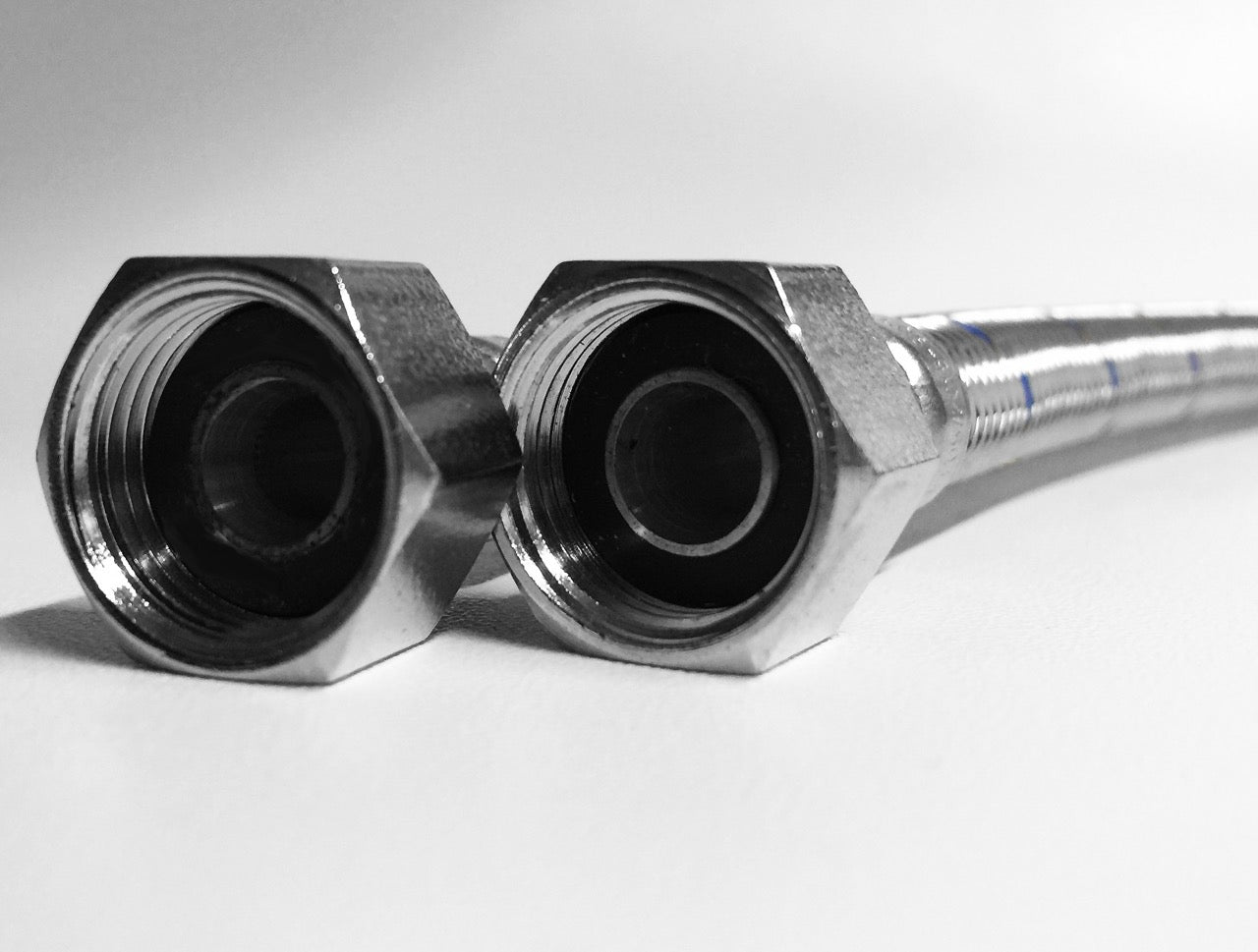 Set of 2 Flexible Hoses 10x1mm 45cm long and 3/8" nut – DVGW KTW A1 Certified Water Connection Pipes