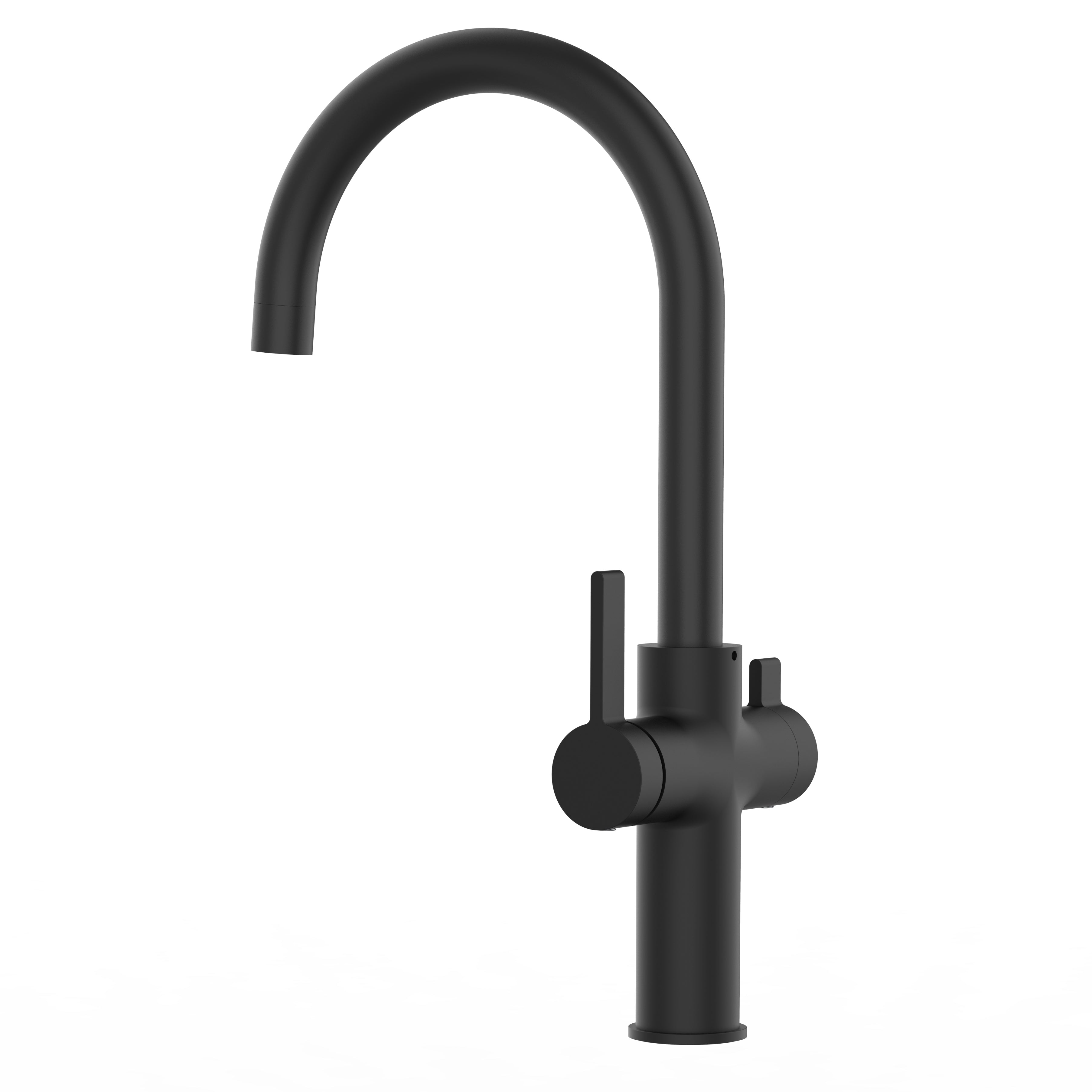 4 Way Kitchen Filter Tap, FC, with 360° Swivel U-Spout, Matte Black