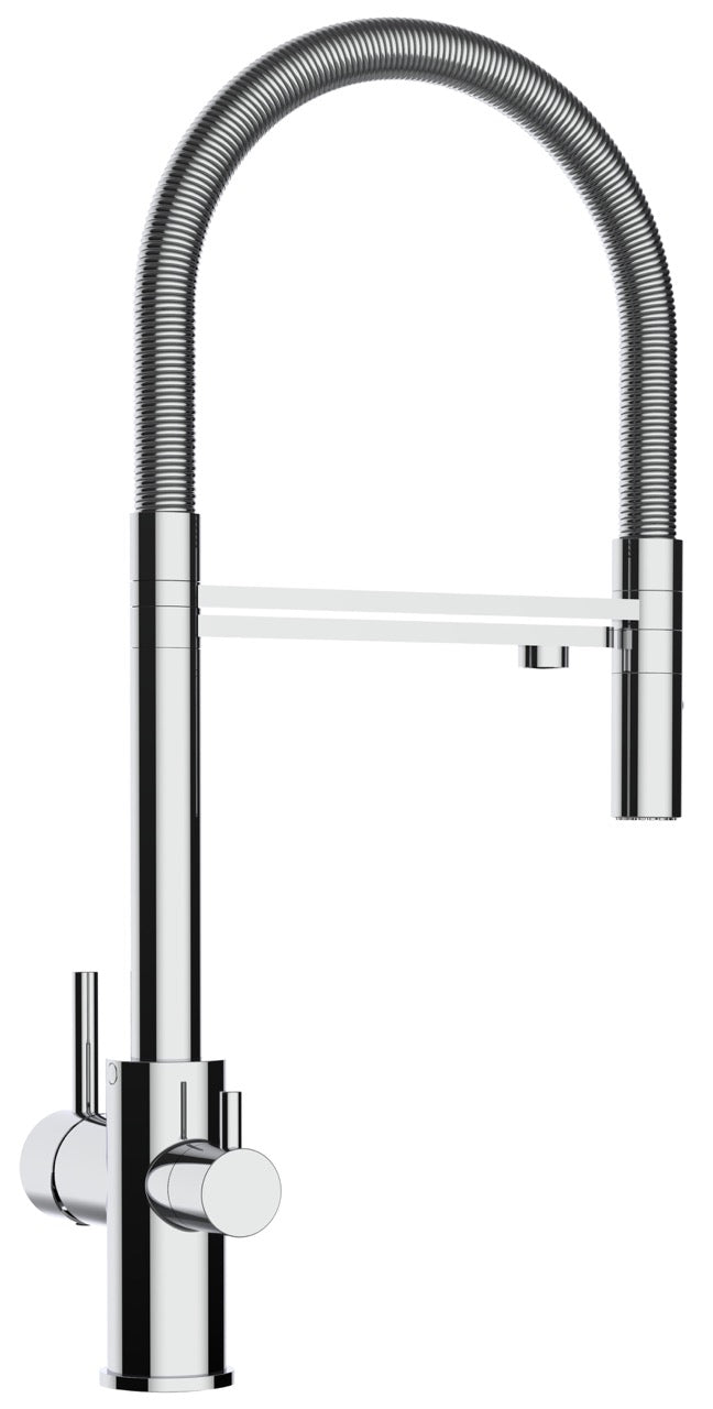 3 Way Kitchen Filter Tap, FL, with 360° swivel spout and 2-jets removable Spray, Chrome