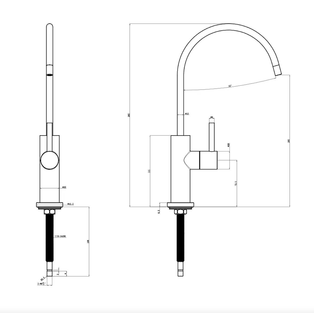 1-Way Stainless Steel Sink Tap