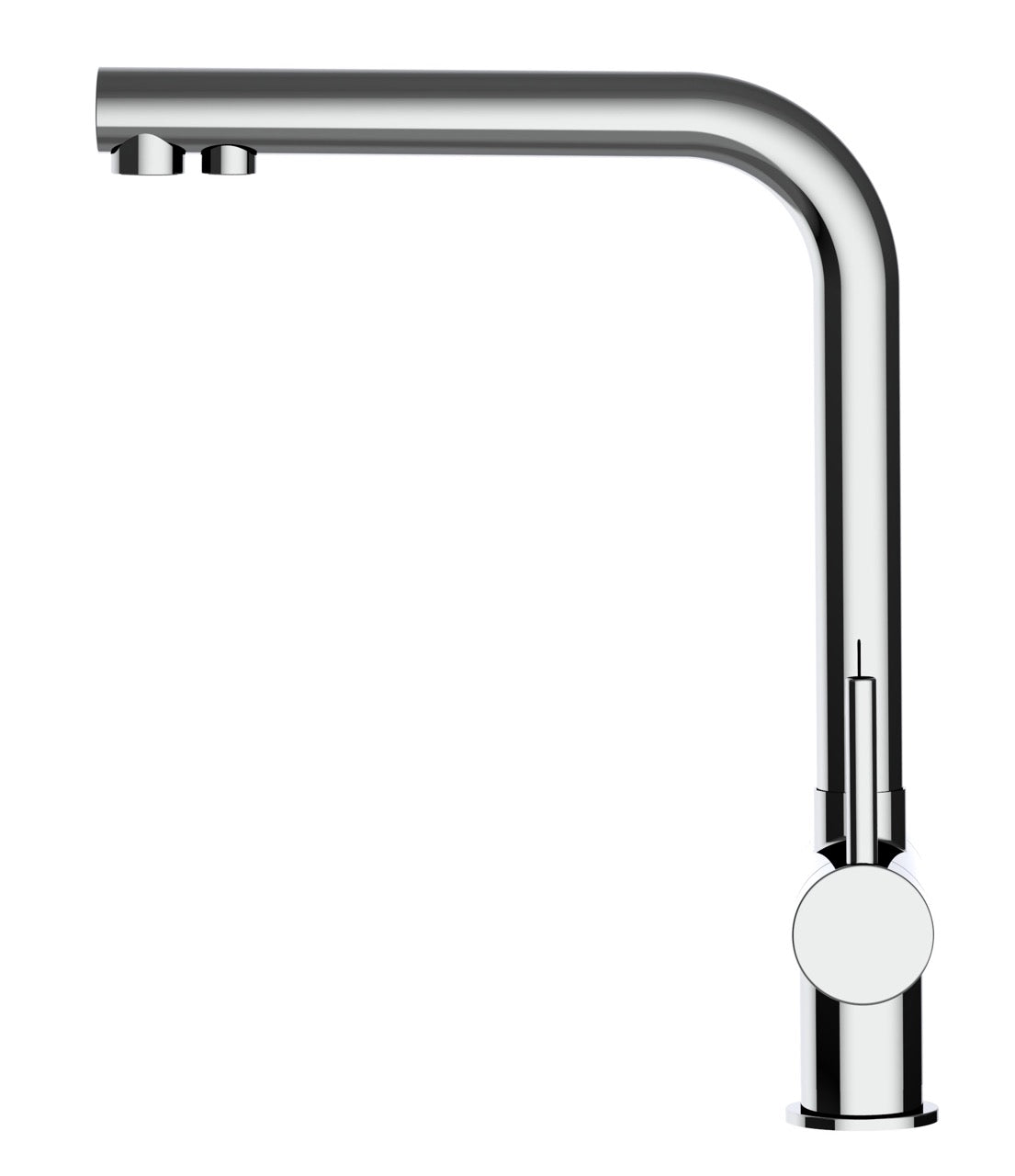KIT ULTRAFLAT système de filtration par osmose inverse marque Wertach + Mitigeur De Cuisine 3 Voies en ACIER INOXYDABLE Massif, avec bec pivotant 360° en L, Poli
