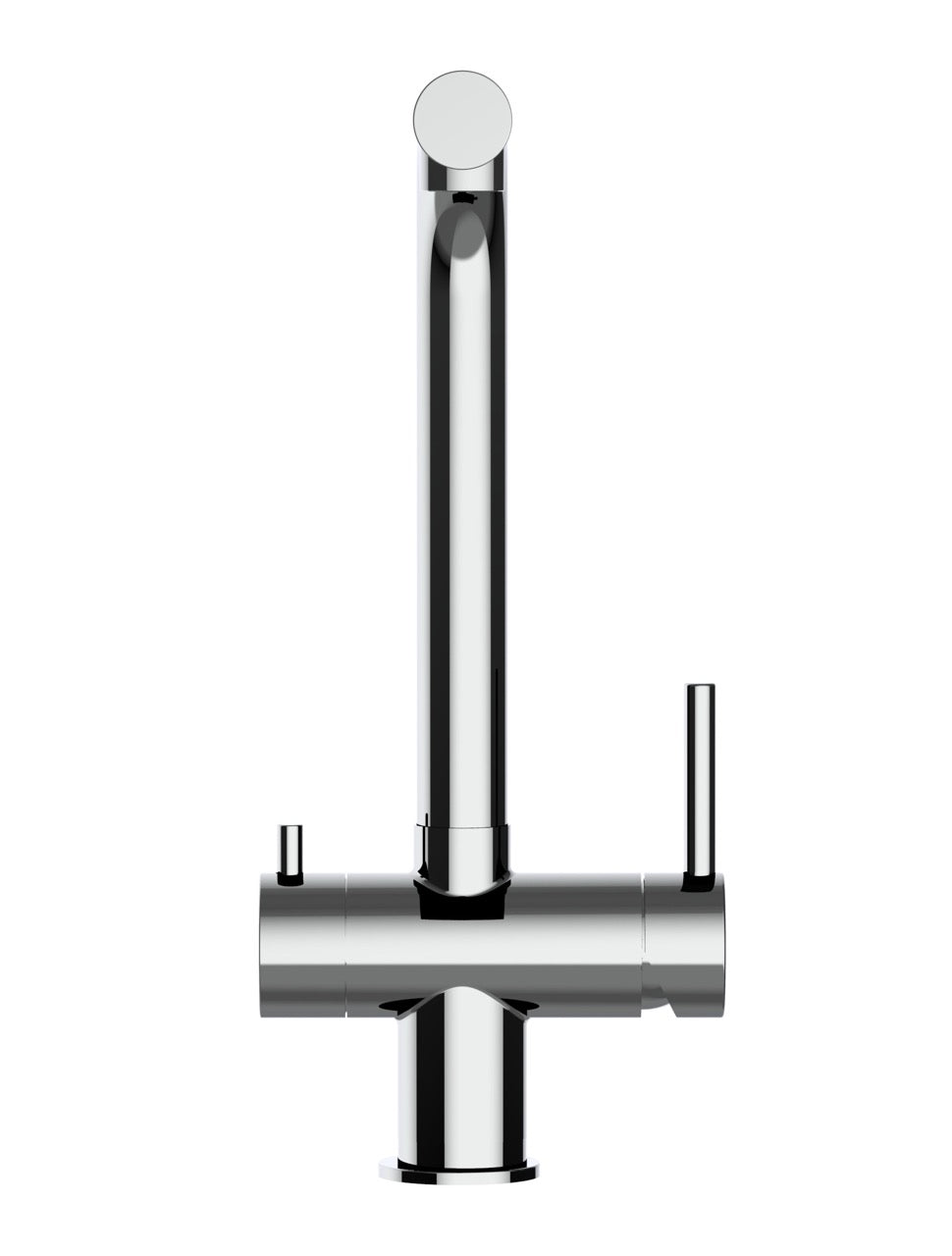 3 Way Kitchen Filter Tap in Solid STAINLESS STEEL, with 360° Swivel L-Spout, Polished