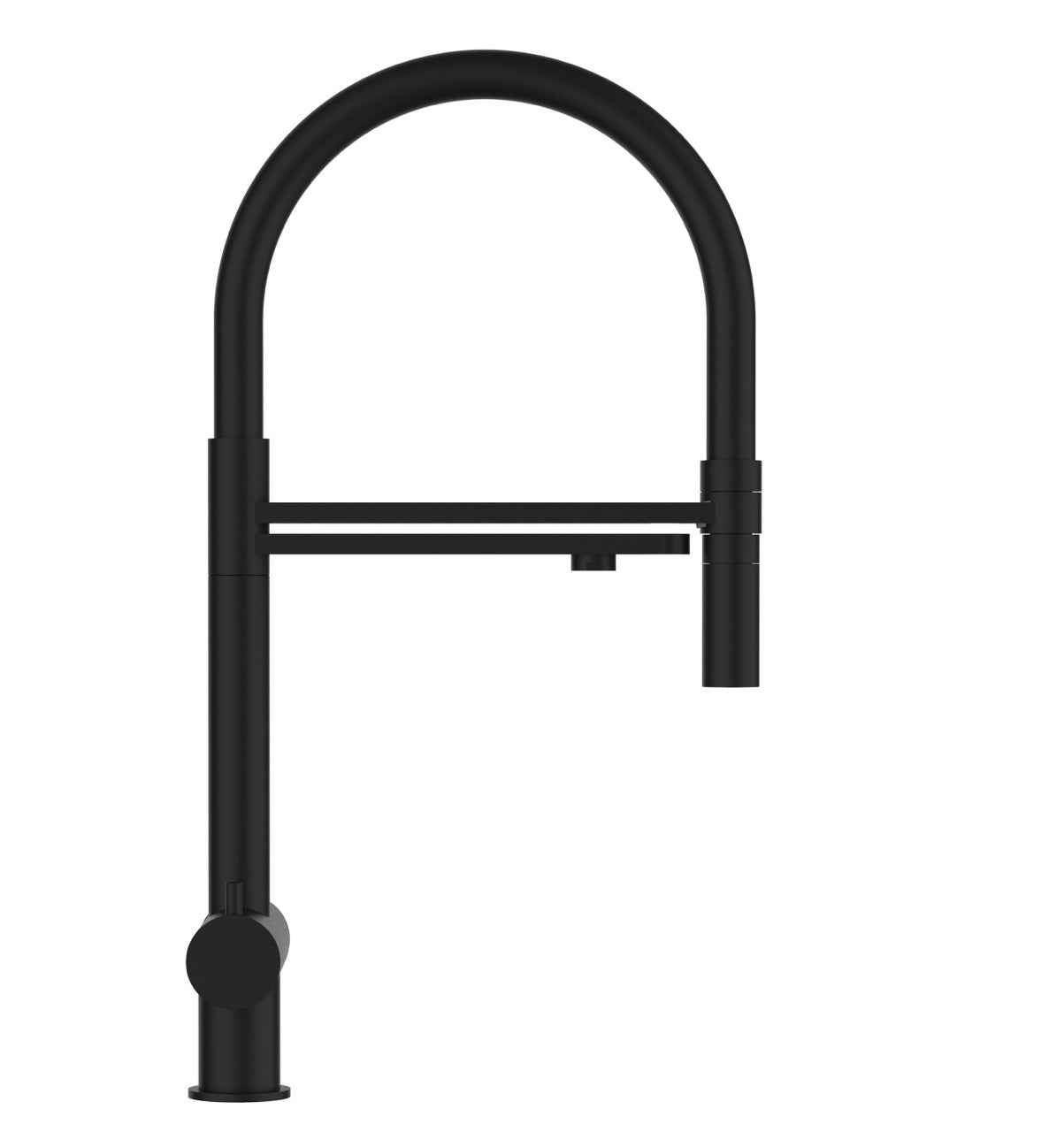 3 Way Kitchen Filter Tap in Solid STAINLESS STEEL, with 360° swivel spout and 2-jets removable Spray, Matt Black PVD