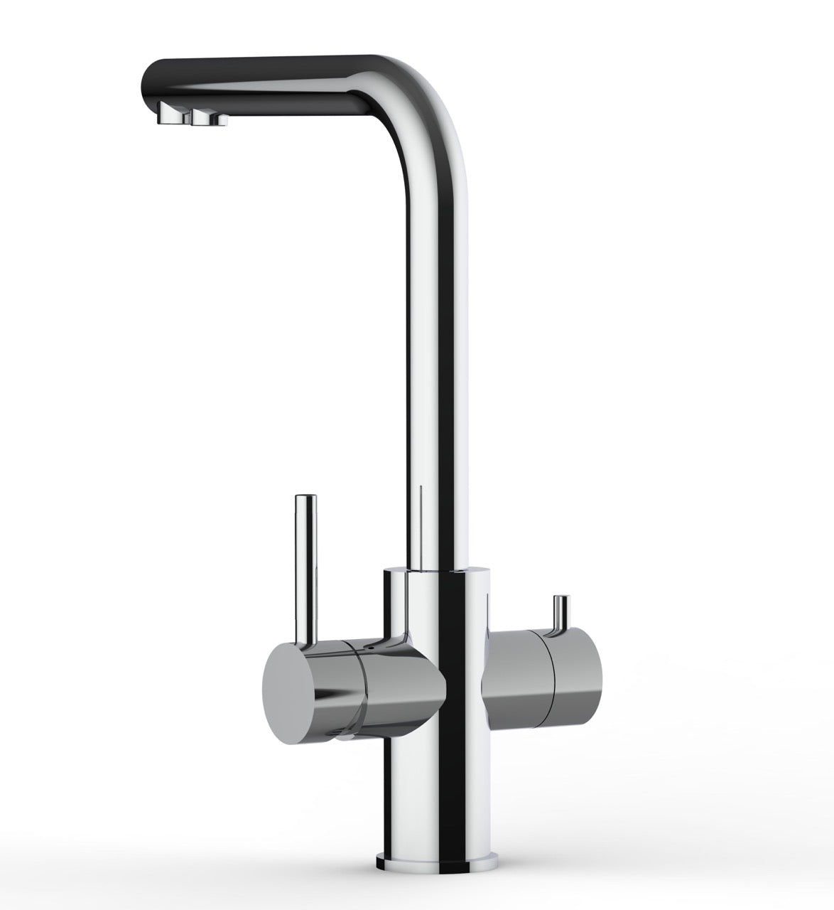 5 Way Kitchen Filter Tap in Solid STAINLESS STEEL, with 360° Swivel L-Spout, Polished