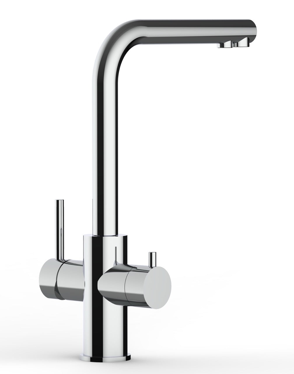 5 Way Kitchen Filter Tap in Solid STAINLESS STEEL, with 360° Swivel L-Spout, Polished
