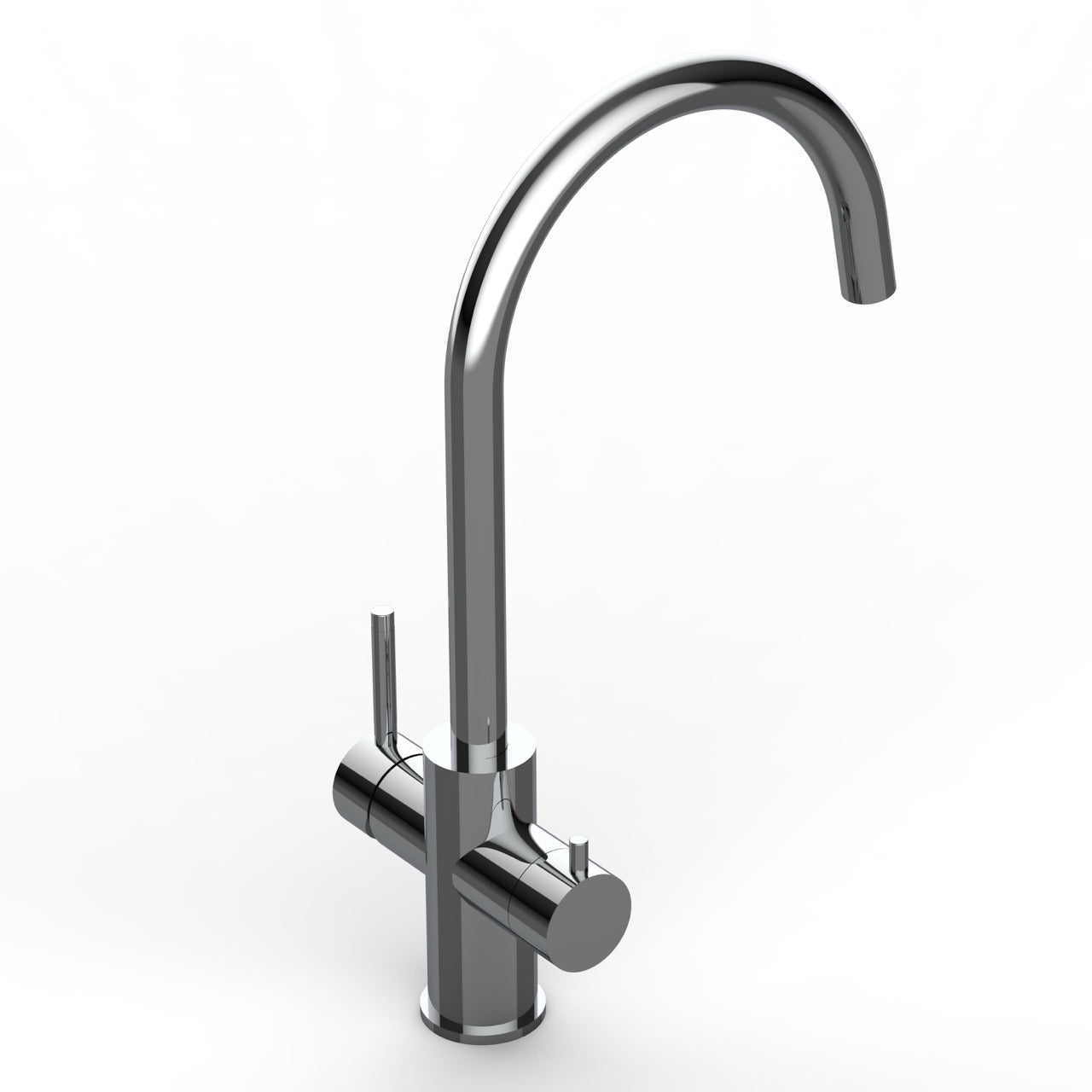 5 Way Kitchen Filter Tap in Solid STAINLESS STEEL, with 360° Swivel U-Spout, Polished