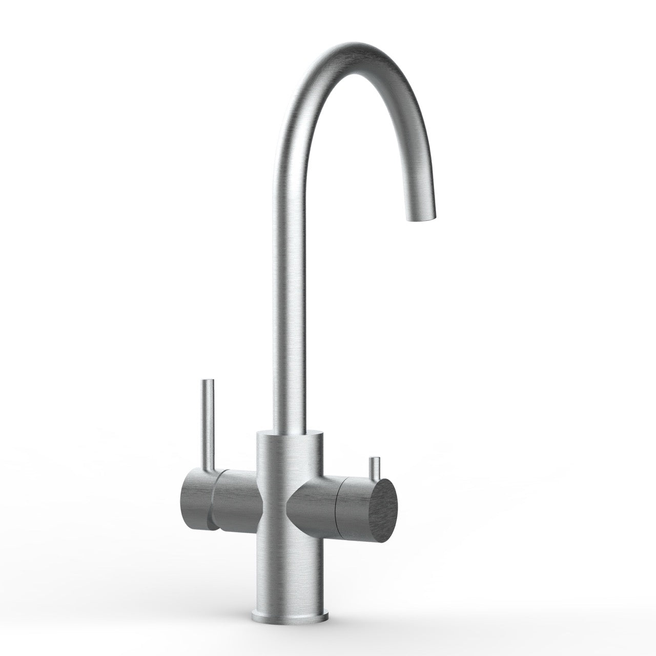5 Way Kitchen Filter Tap in Solid STAINLESS STEEL, with 360° Swivel U-Spout, Brushed