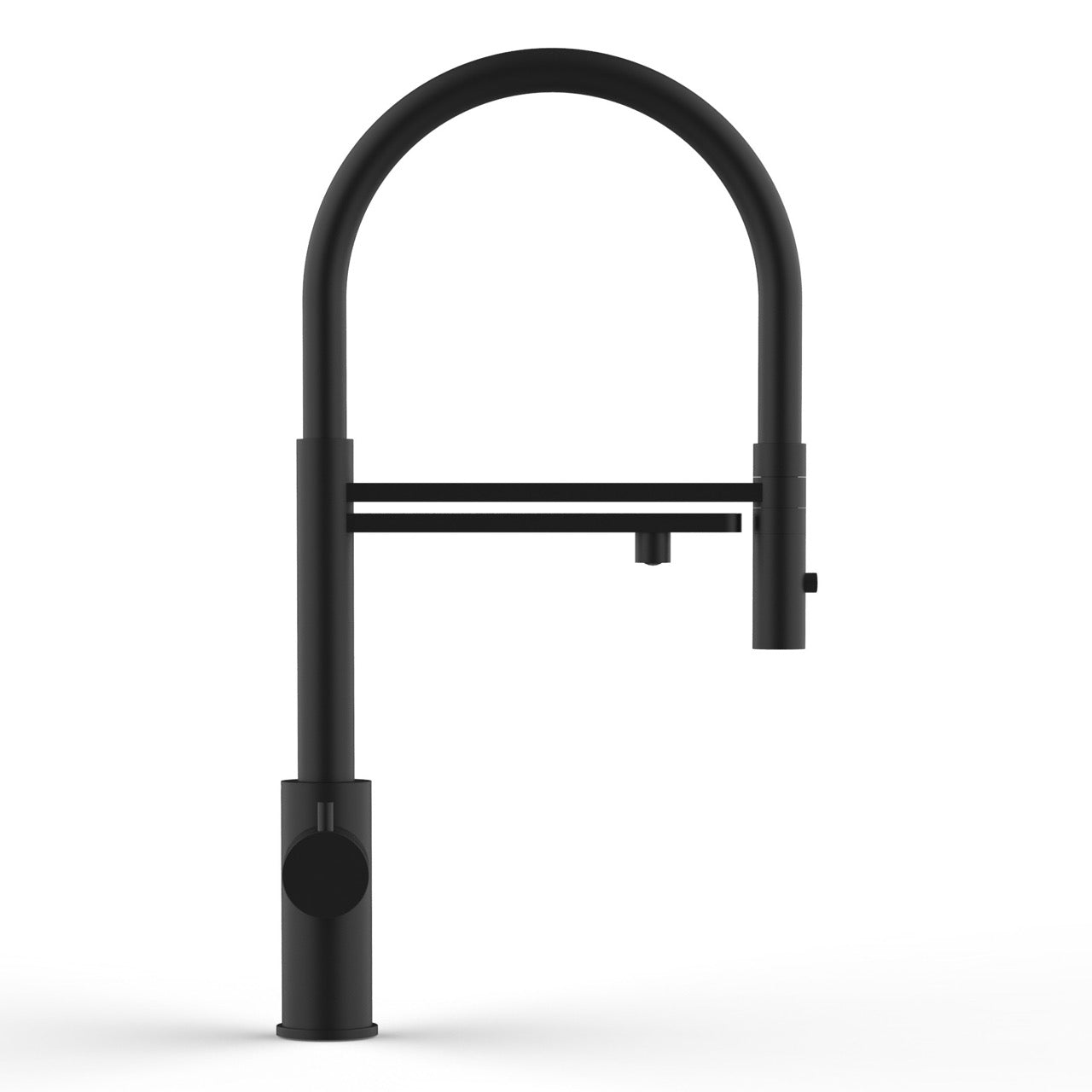 5 Way Kitchen Filter Tap in Solid STAINLESS STEEL, with 360° swivel spout and 2-jets removable Spray, Matt Black PVD