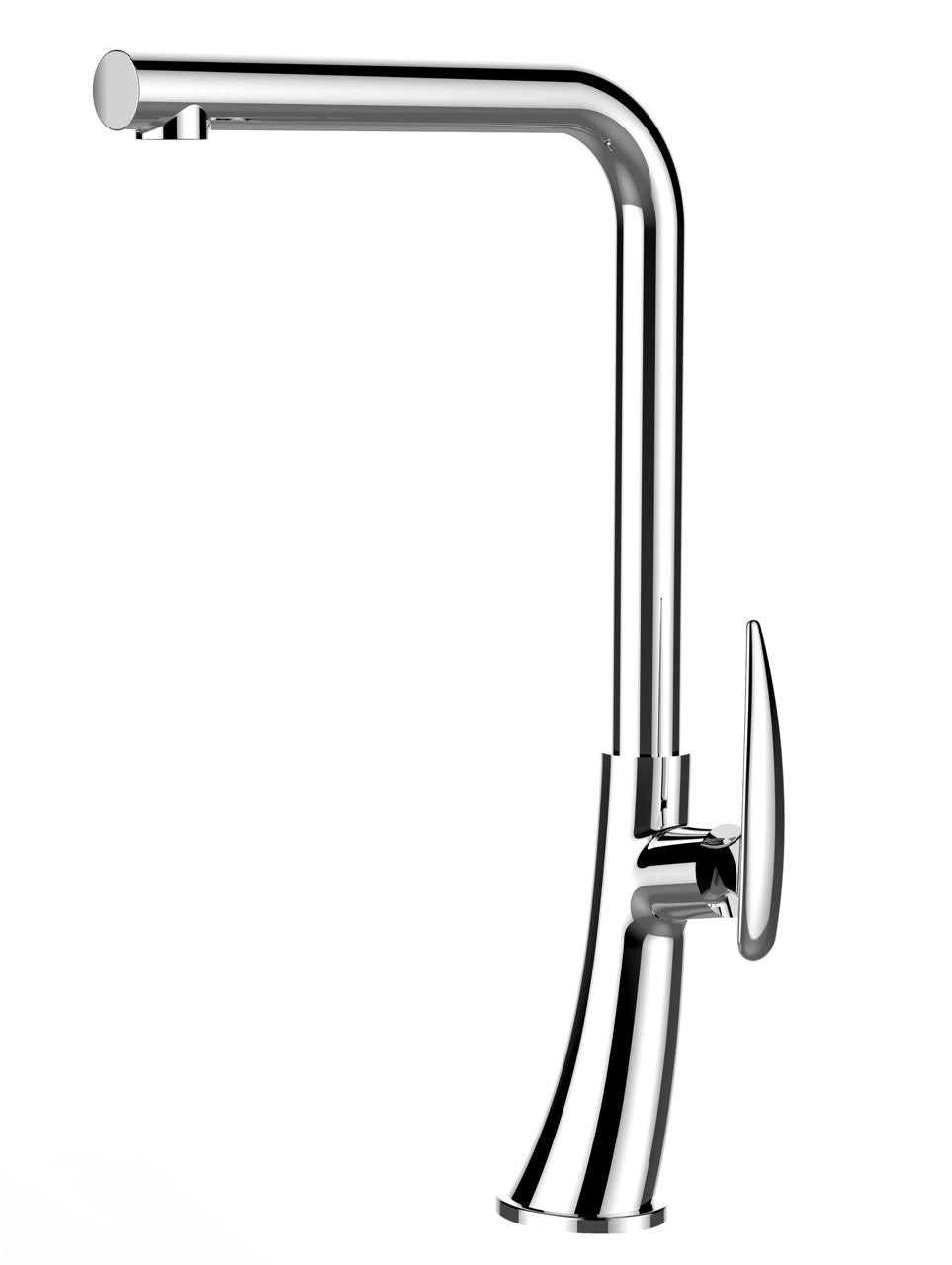 Kitchen Tap, Single lever, LEAF, with 360° swivel L-Spout, Chrome