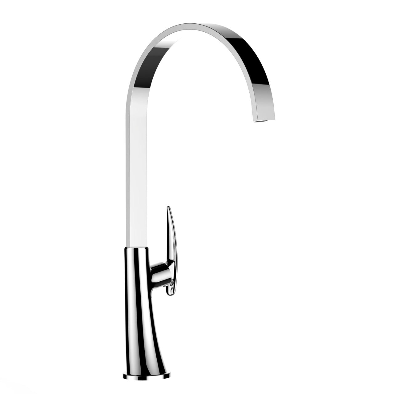 Kitchen Tap, Single lever, LEAF, with 360° swivel flat U-Spout, Chrome