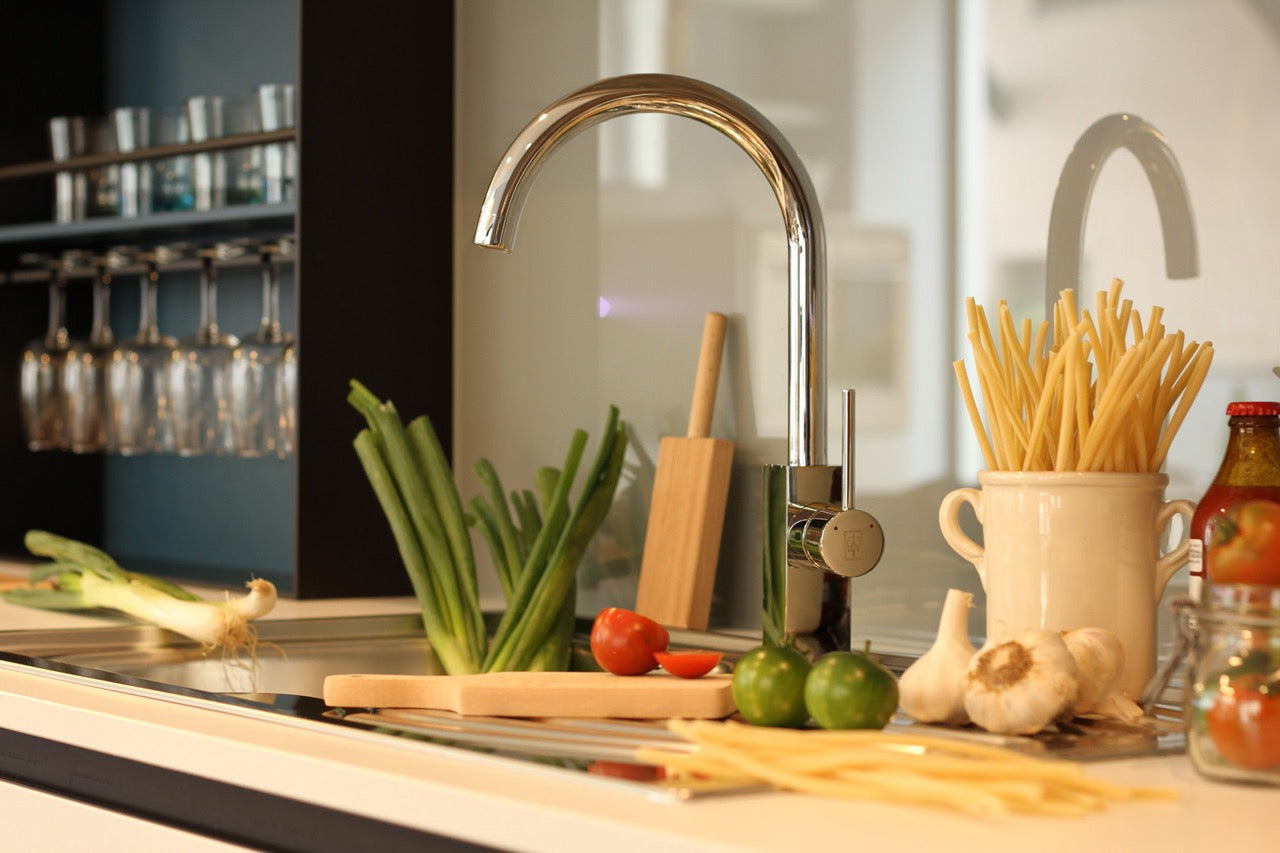 Kitchen Tap, Single lever, QU, with 360° swivel U-Spout, Chrome