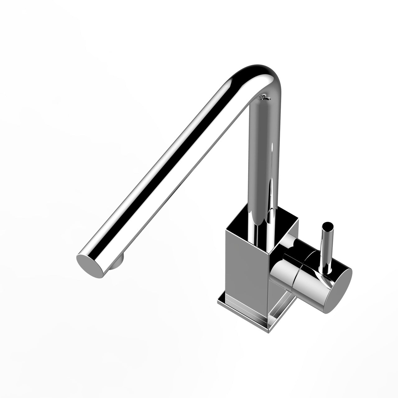 Kitchen Tap, Single lever, QU, with 360° swivel L-Spout, Chrome