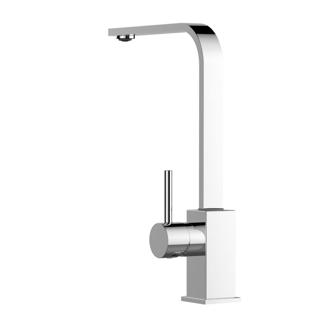 Rubinetto cucina monocomando, QU, canna a L ultra-piatta girevole a 360°, Cromato