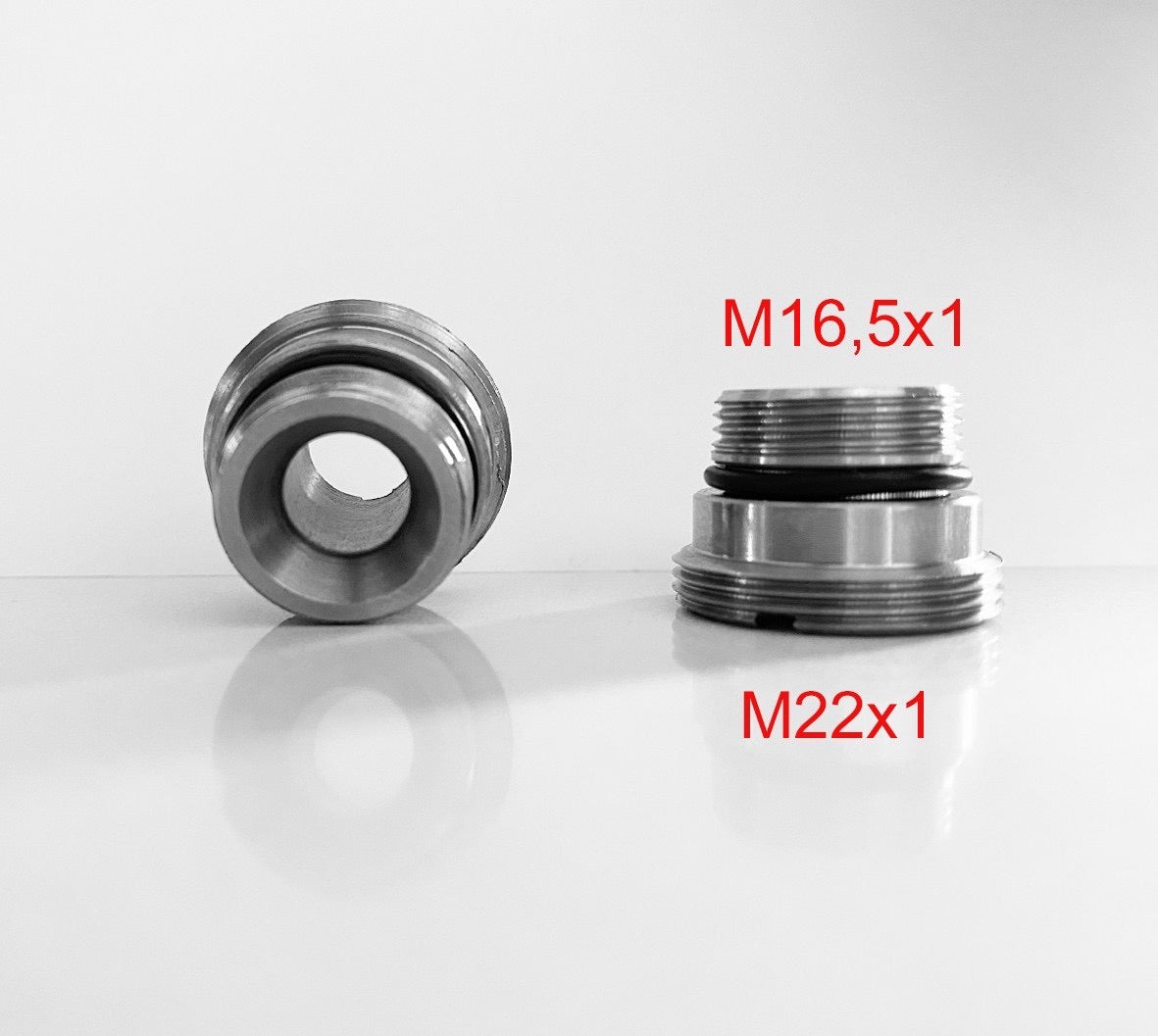 Stainless Steel V4A (AISI 316) Adapter for Water Whirler M16,5x1 to M22x1 Thread