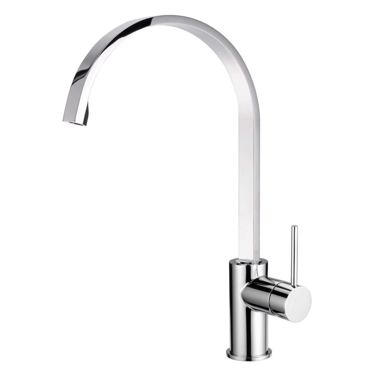 Kitchen Tap, Single lever, SM, with 360° swivel flat U-Spout, Chrome