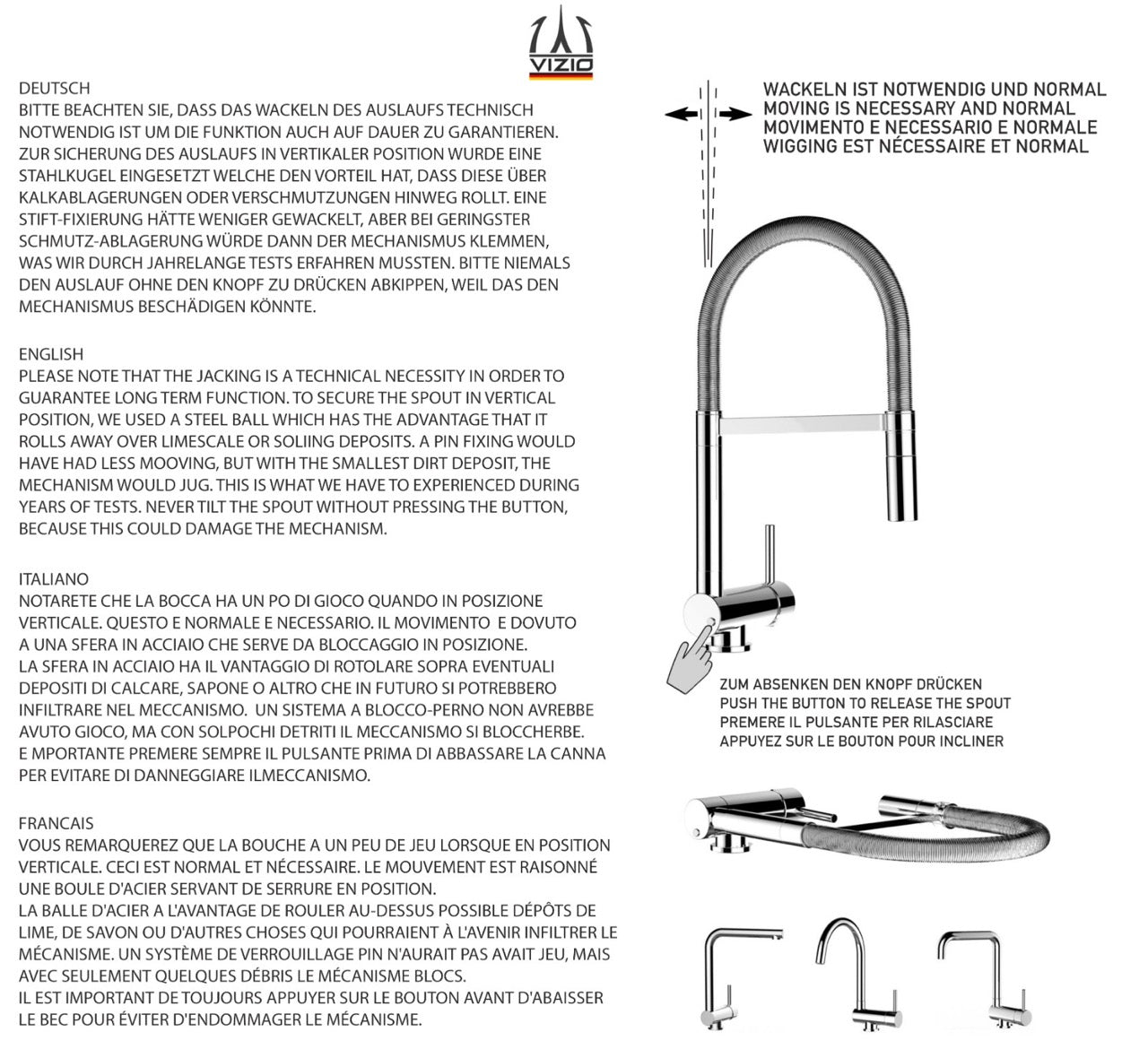 Wasserhahn Vorfenster Küchenarmatur, Umklappbar 4,5 CM, mit 360° schwenkbarem U-Auslauf, Verchromt