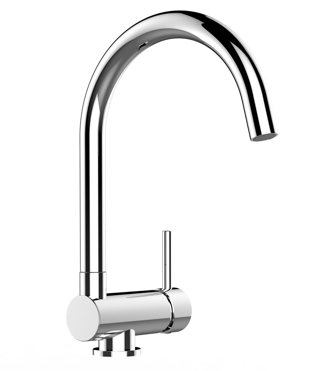Under Window Kitchen Tap, folding spout to reach 6 cm, with 360° swivel U-Spout, Chrome