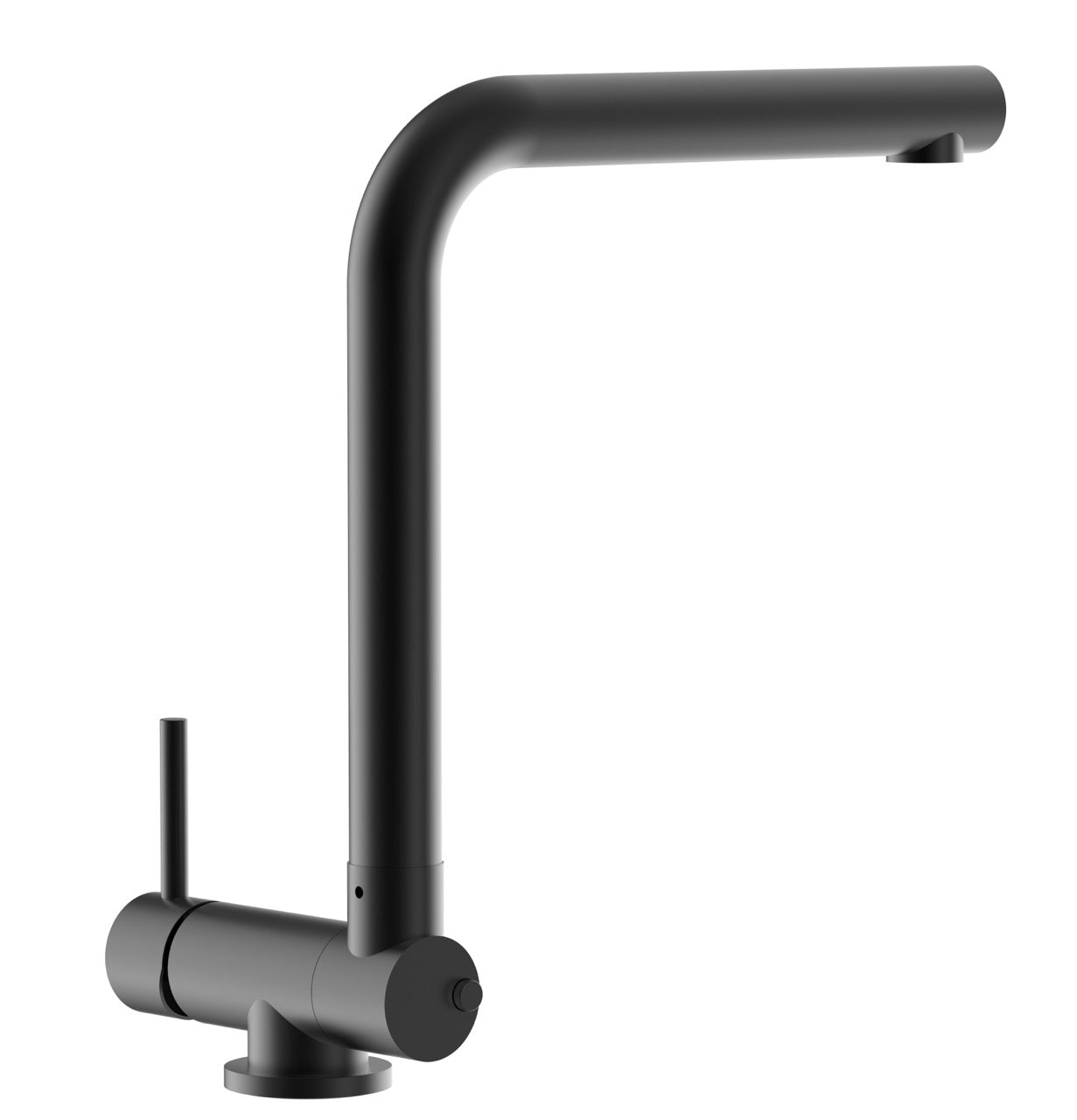 Under Window Kitchen Tap, folding spout to reach 6 cm, with 360° swivel L-Spout, Matte Black