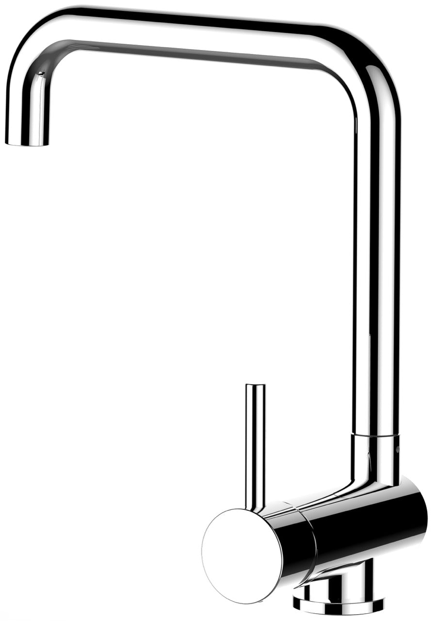 Grifo de Cocina Bajo Ventana, abatible a 6CM, con caño giratorio 360° en N, Cromado