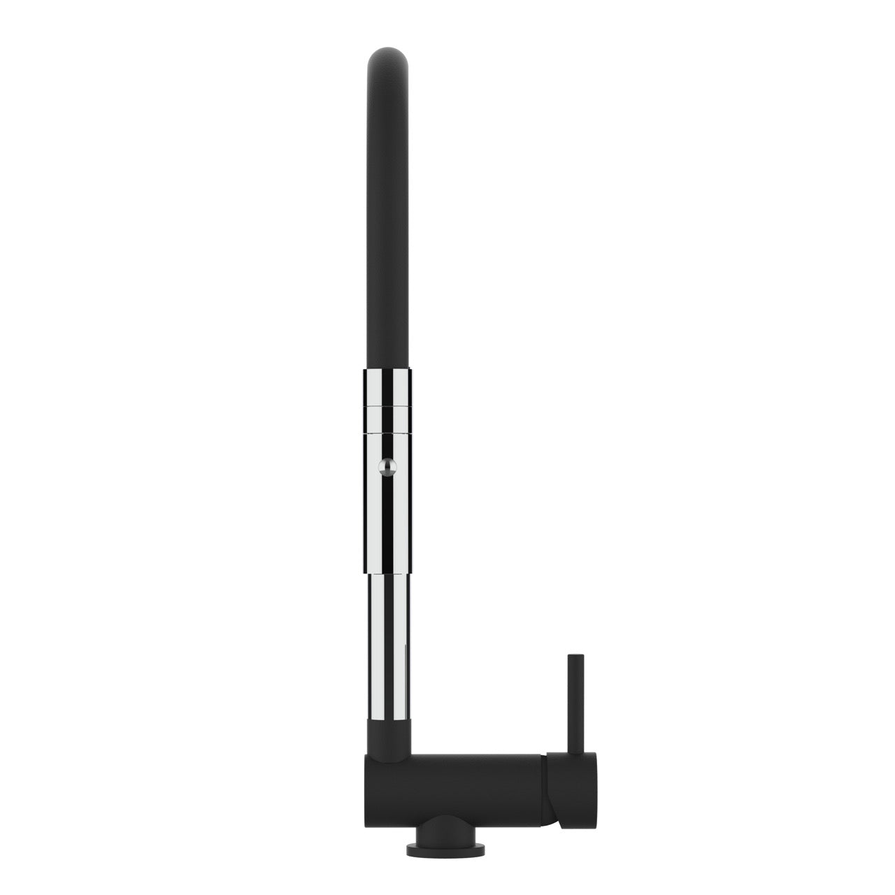 Under Window Kitchen Tap, folding spout to reach 6 cm, with 360° swivel spout and 2-jets removable Spray, Chrome / Matte Black