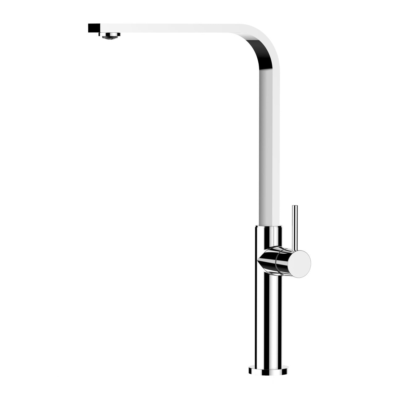 Kitchen Tap, Single lever, TC, with 360° swivel flat L-Spout, Chrome