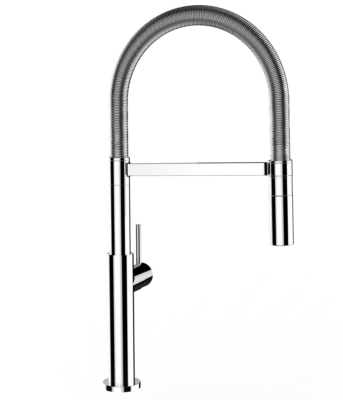 Kitchen Tap, Single lever, TC, with 360° swivel spout and 2-jets removable Spray, Chrome - Short Version 48CM