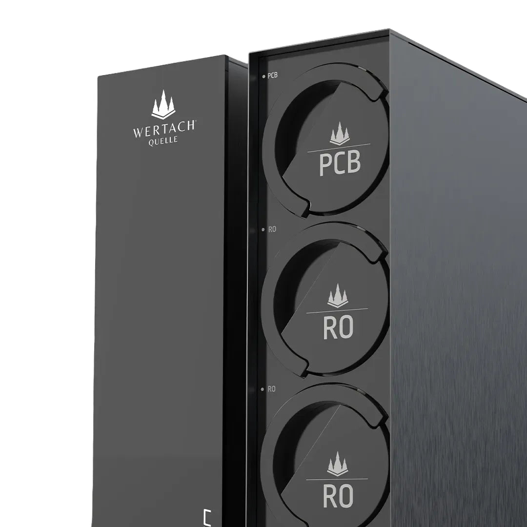 KIT: ULTRAFLAT Umkehrosmose Untertisch System, Wertach und 3 Wege Wasserhahn Küchenarmatur, Edelstahl Massiv mit 360° schwenkbarem Auslauf, abnehmbare 2 strahl Handbrause, Gebürstet