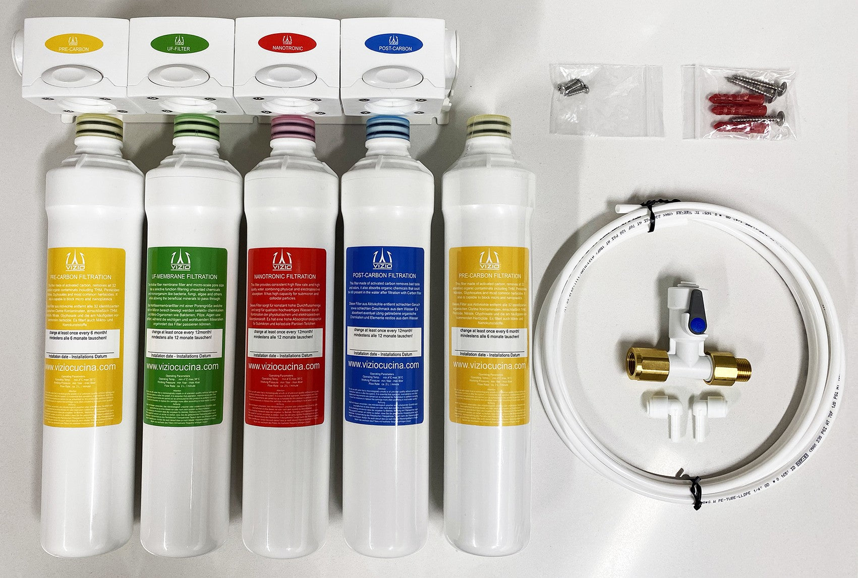 4-Stage Activated Carbon Water Filtration System – Complete Home Drinking Water Filter for 1 Year of Pure, Fresh Water