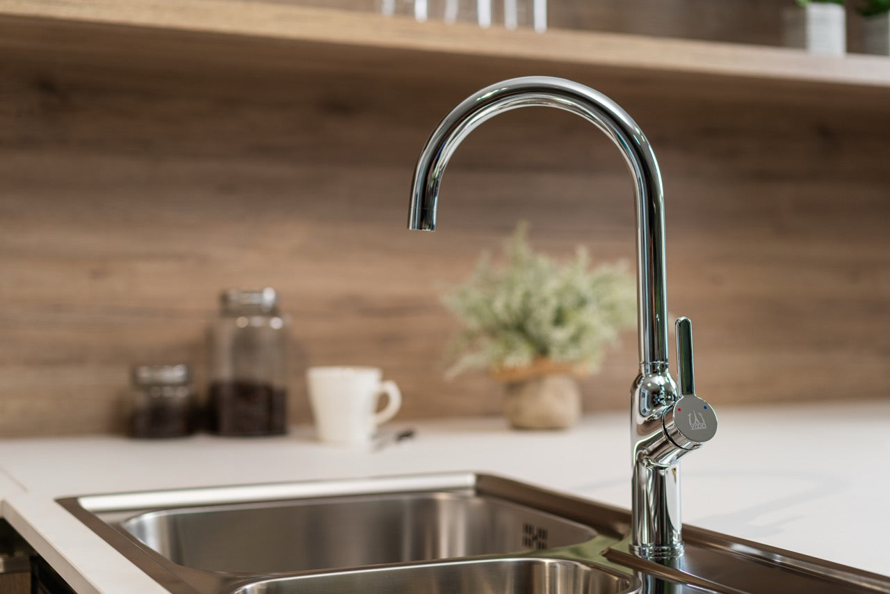 Rubinetto cucina monocomando, BOD, canna a U girevole a 360°, Cromato