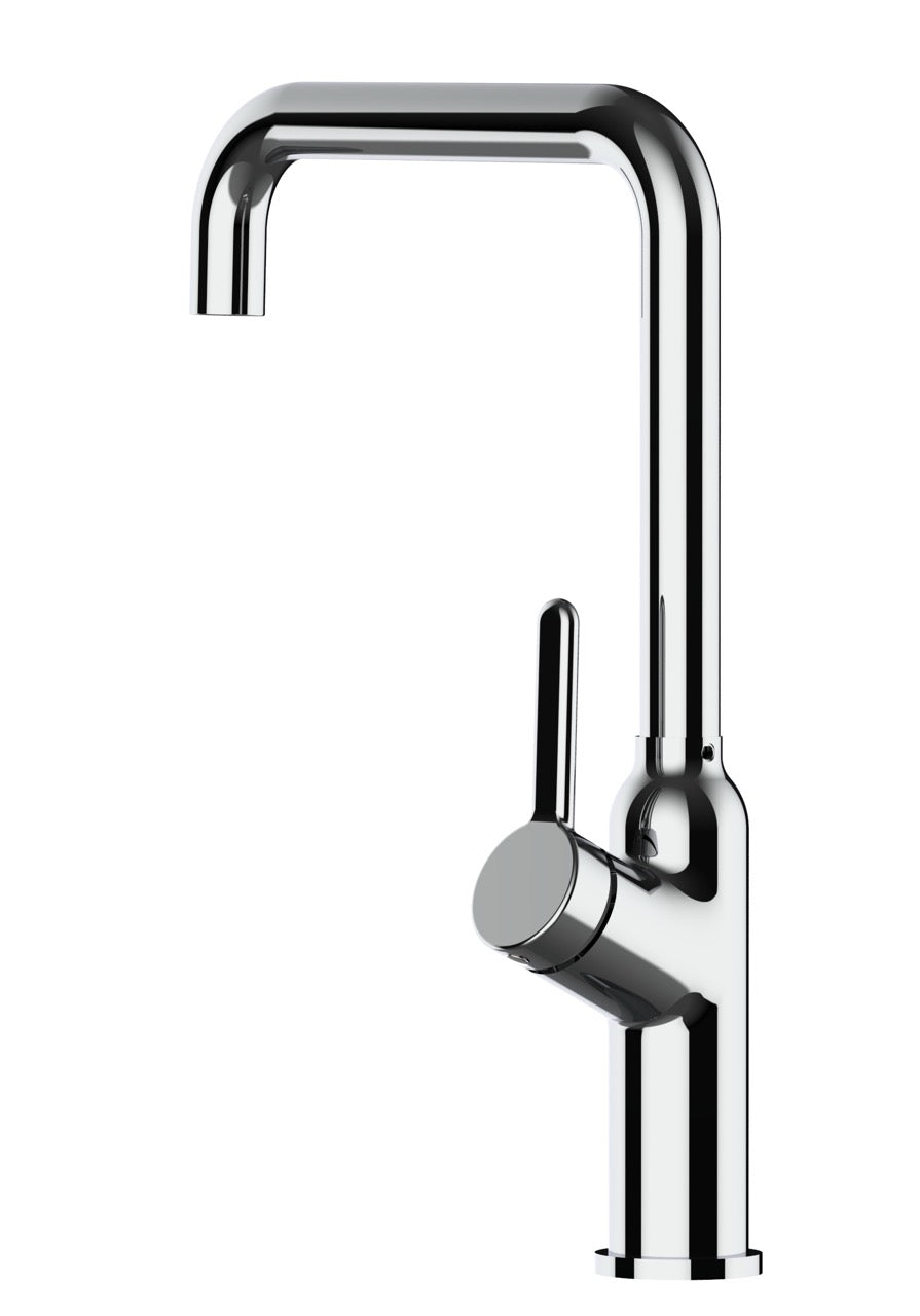 Rubinetto cucina monocomando, BOD, canna a N girevole a 360°, Cromato