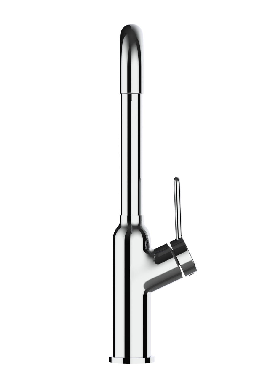 Rubinetto cucina monocomando, BOD, canna a N girevole a 360°, Cromato