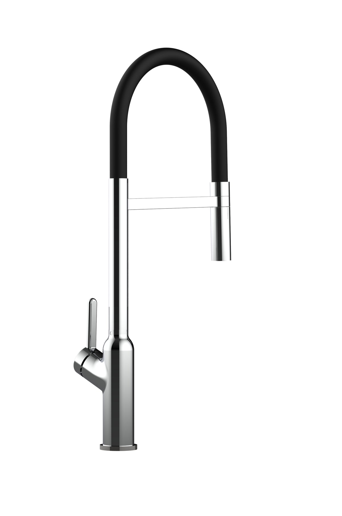 Mitigeur De Cuisine, Monocommande, BOD, avec bec pivotant 360° et douchette 2-jets détachable, Chromé / Noir