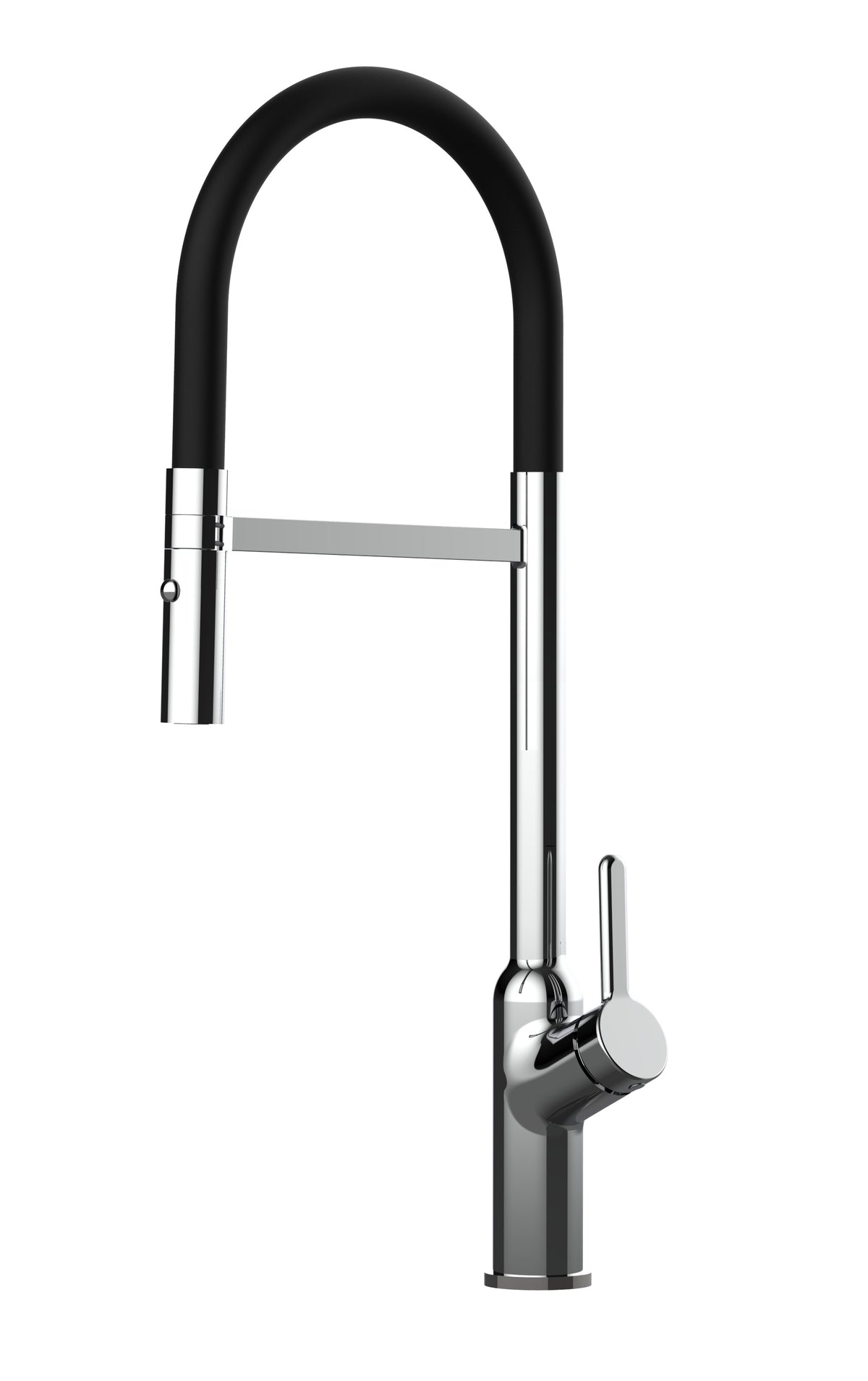 Wasserhahn Küchenarmatur, BOD, mit 360° schwenkbarem Auslauf, abnehmbare 2 strahl Handbrause, Verchromt / Schwarz