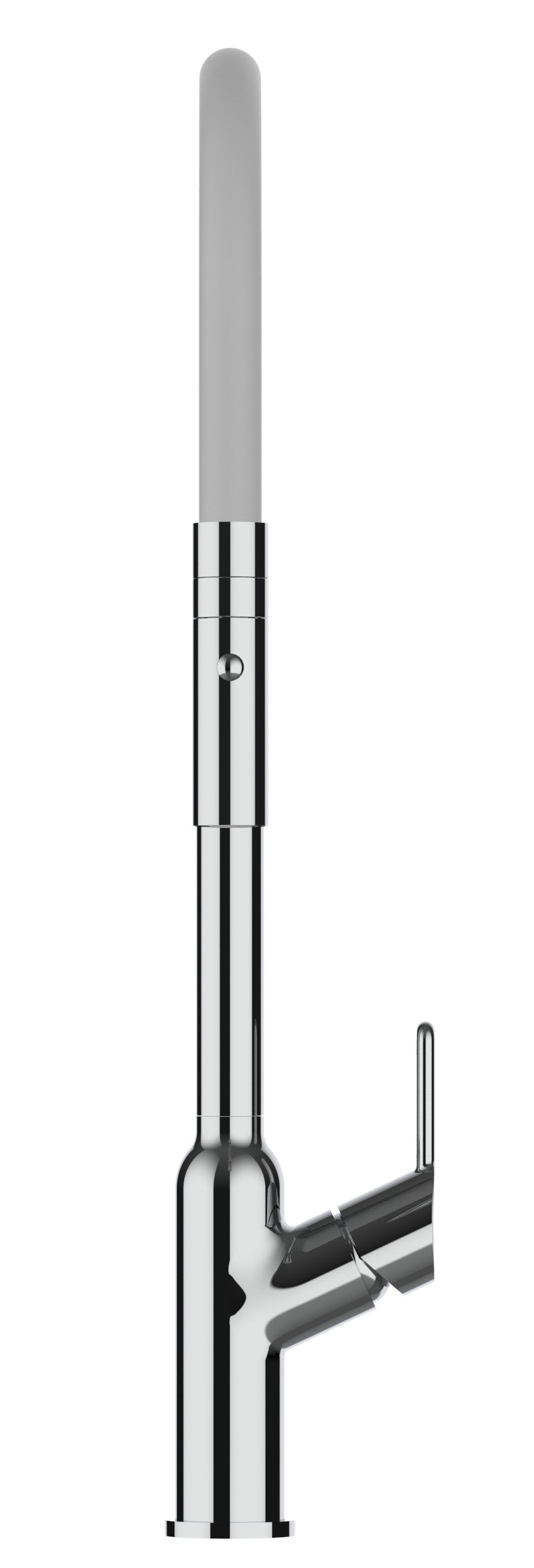 Mitigeur De Cuisine, Monocommande, BOD, avec bec pivotant 360° et douchette 2-jets détachable, Chromé / Gris