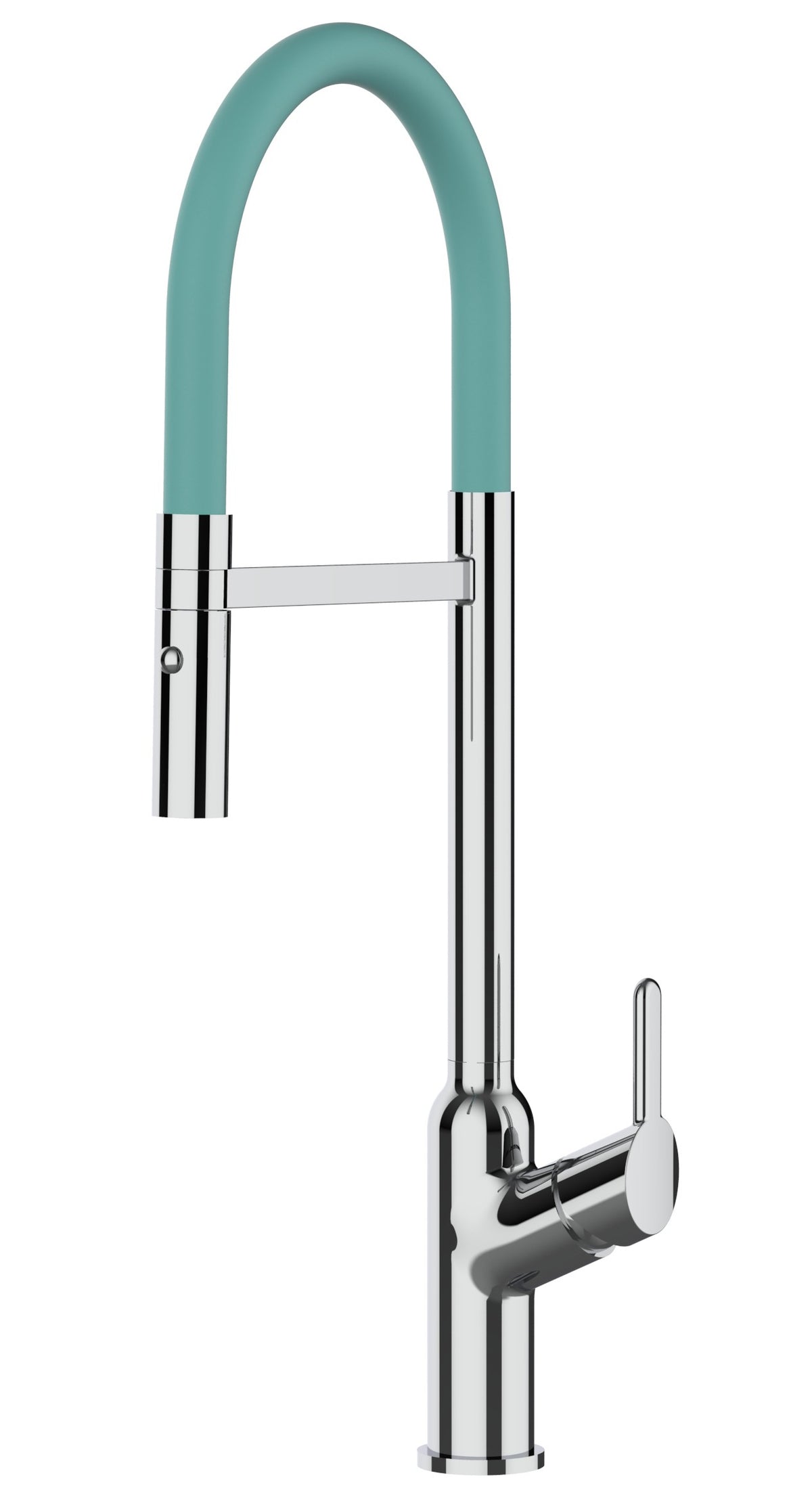 Wasserhahn Küchenarmatur, BOD, mit 360° schwenkbarem Auslauf, abnehmbare 2 strahl Handbrause, Verchromt / Türkis