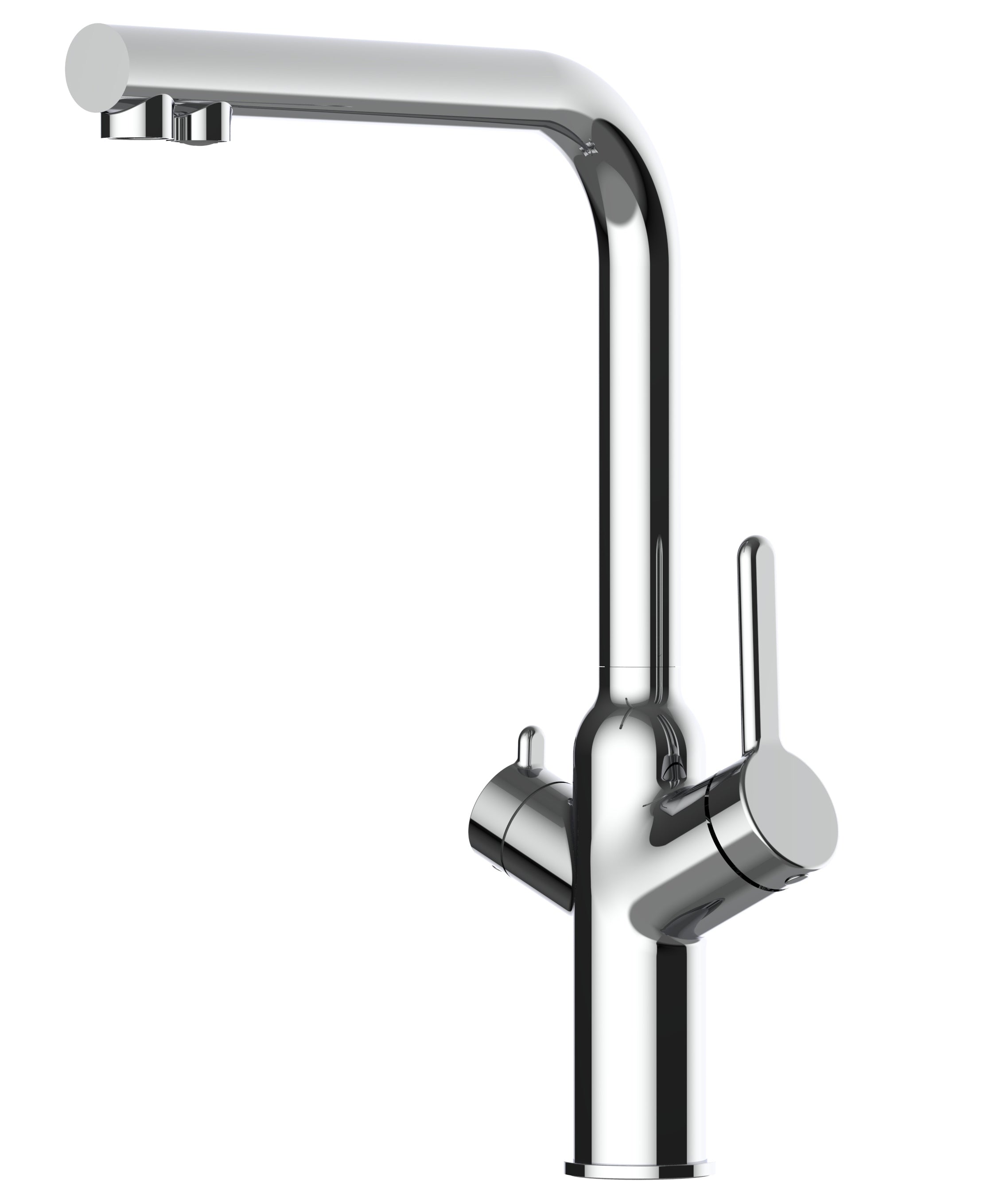 3 Way Kitchen Filter Tap, BOD, with 360° Swivel L-Spout, Chrome
