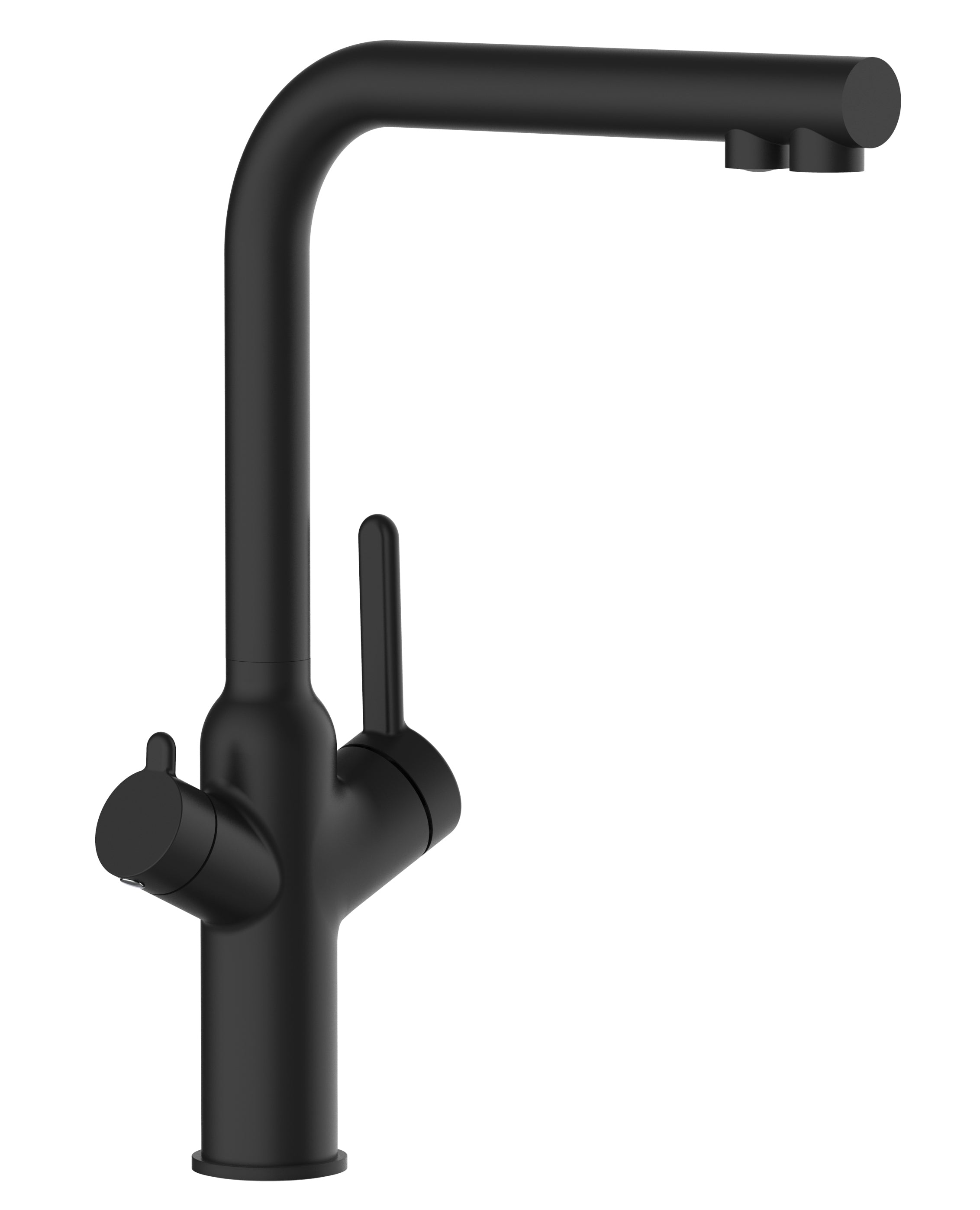4 Way Kitchen Filter Tap, BOD, with 360° Swivel L-Spout, Matte Black