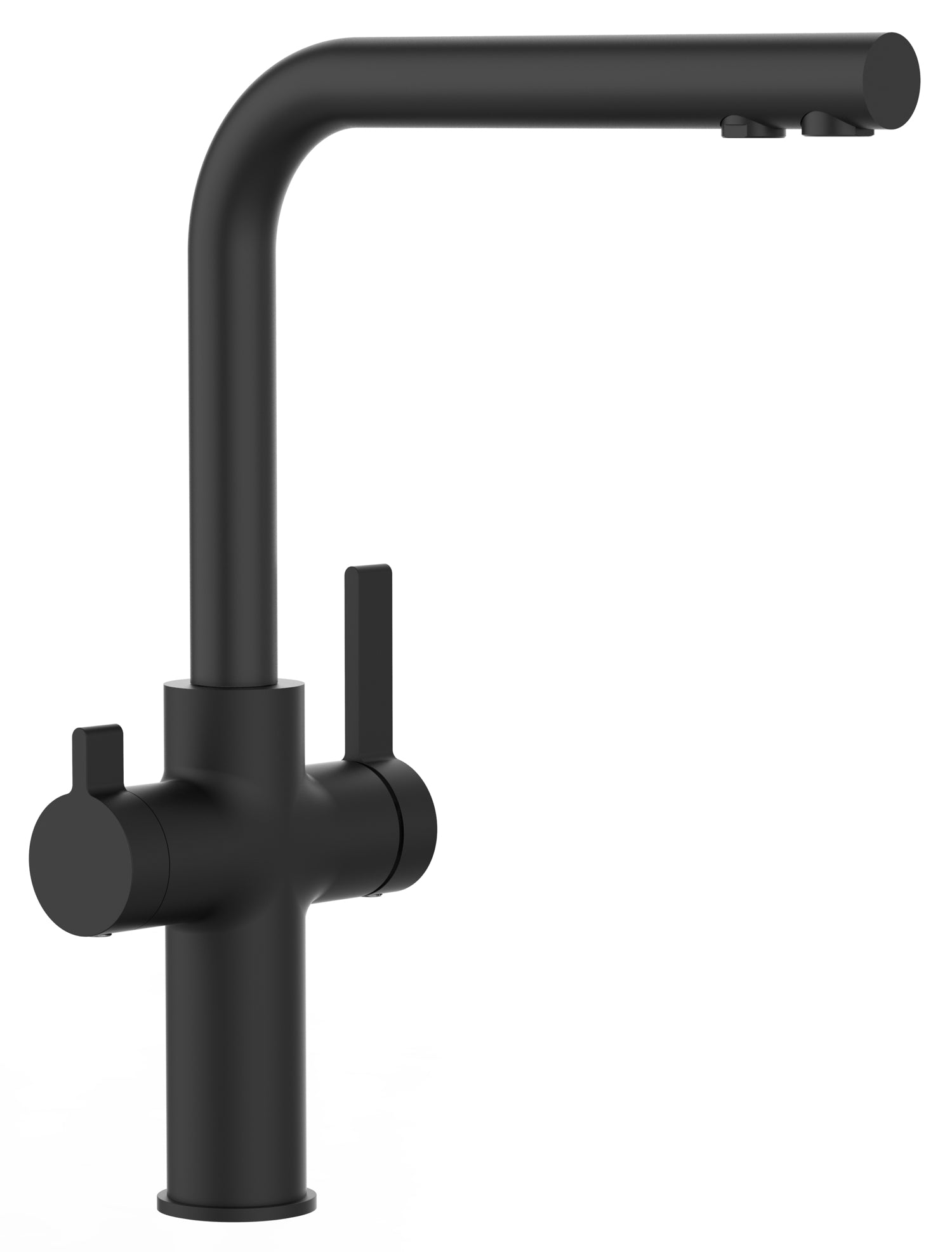 3 Way Kitchen Filter Tap, FC, with 360° Swivel L-Spout, Matte Black