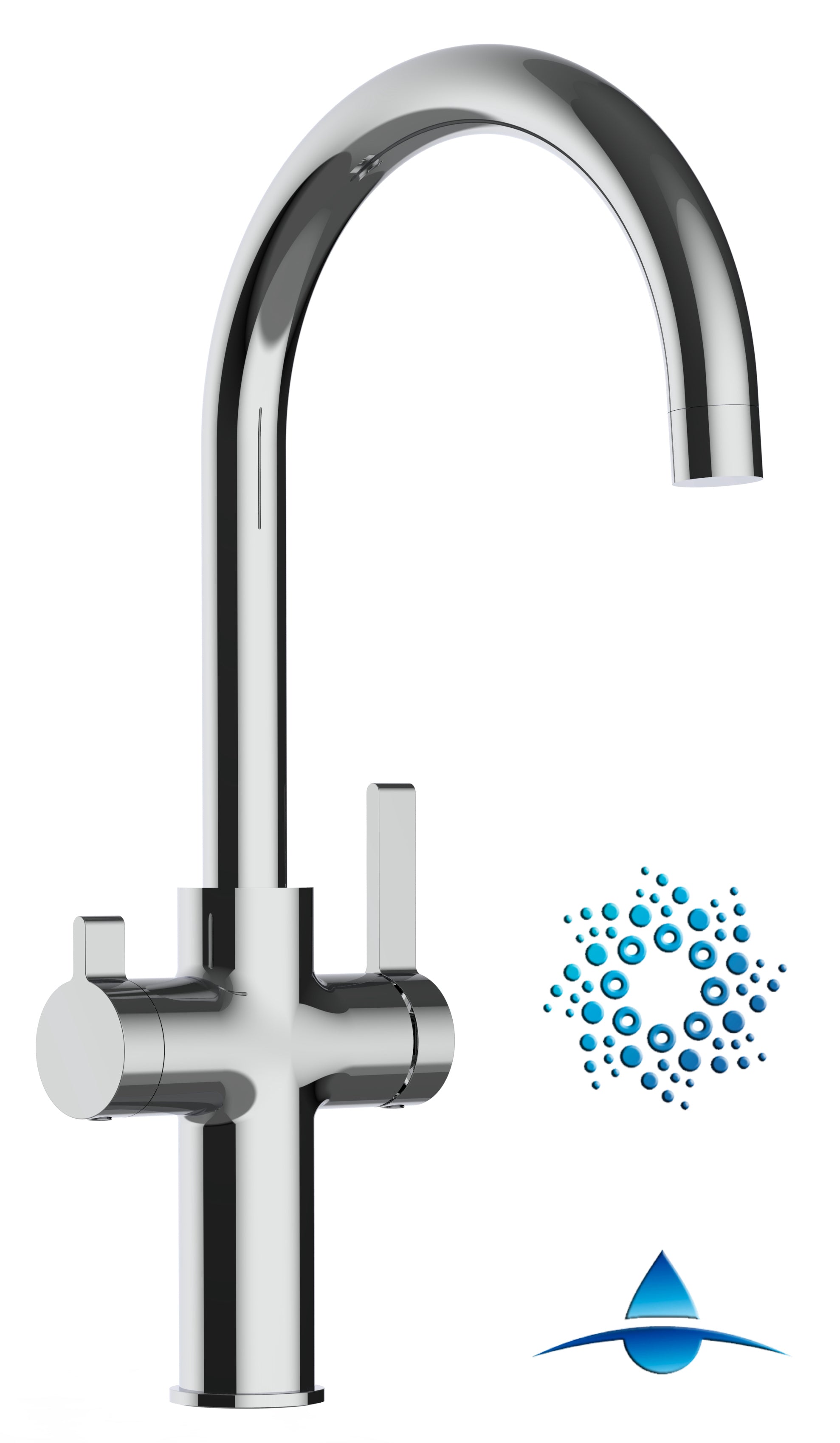4 Way Kitchen Filter Tap, FC, with 360° Swivel U-Spout, Chrome