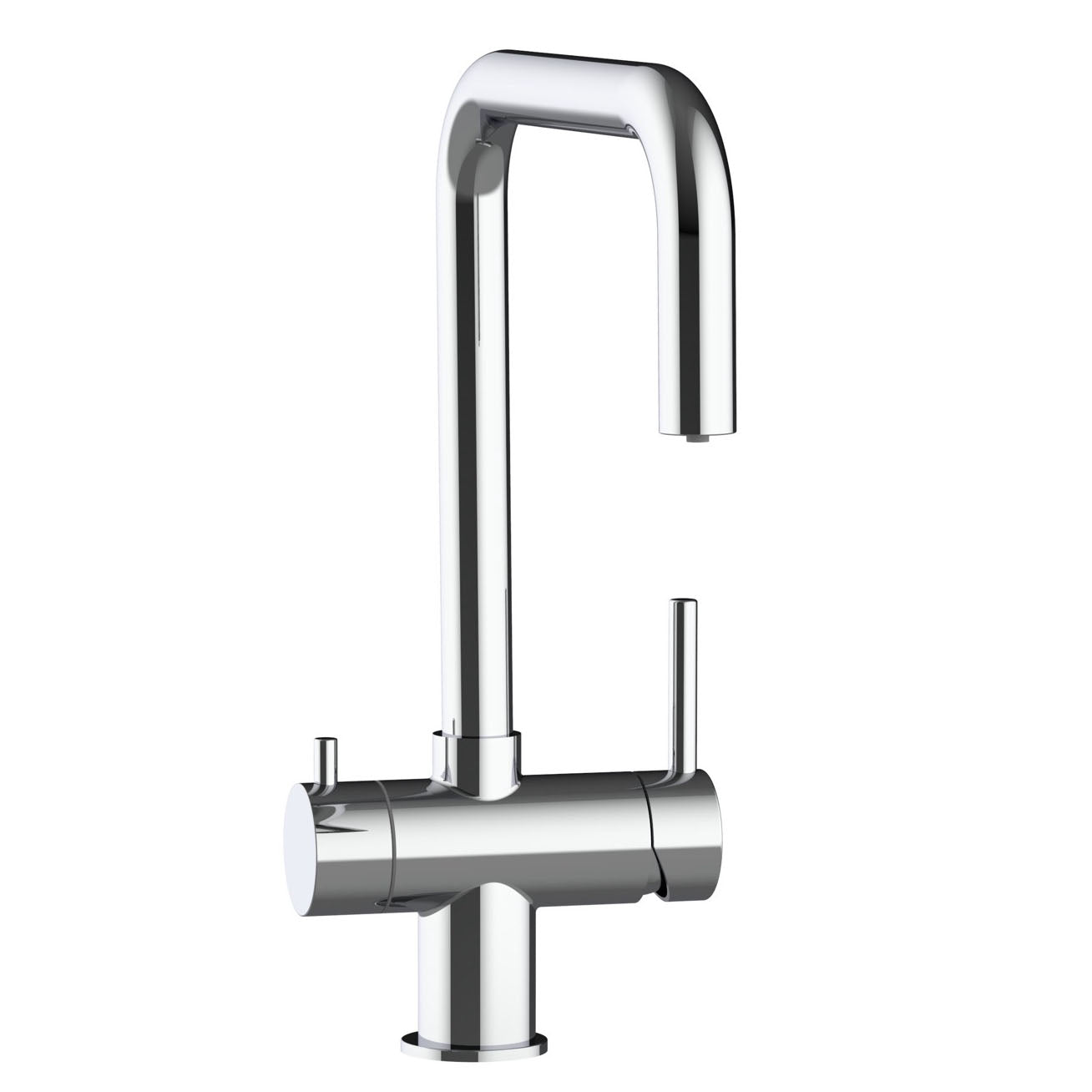 3 Way Kitchen Filter Tap in Solid STAINLESS STEEL, with 360° Swivel N-Spout, Polished