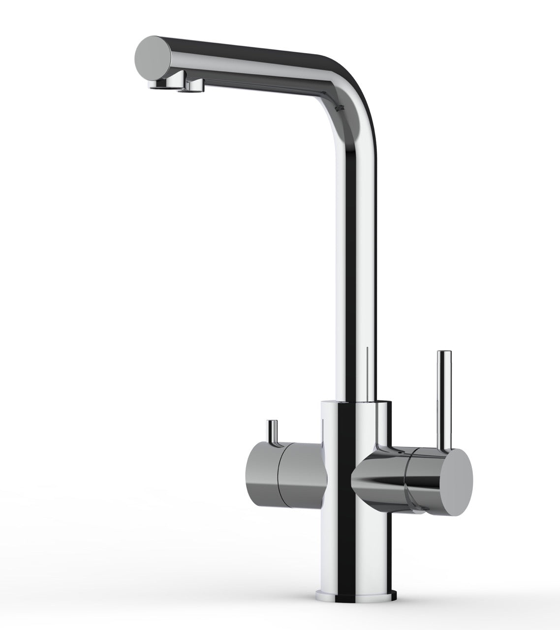 5 Way Kitchen Filter Tap in Solid STAINLESS STEEL, with 360° Swivel L-Spout, Polished