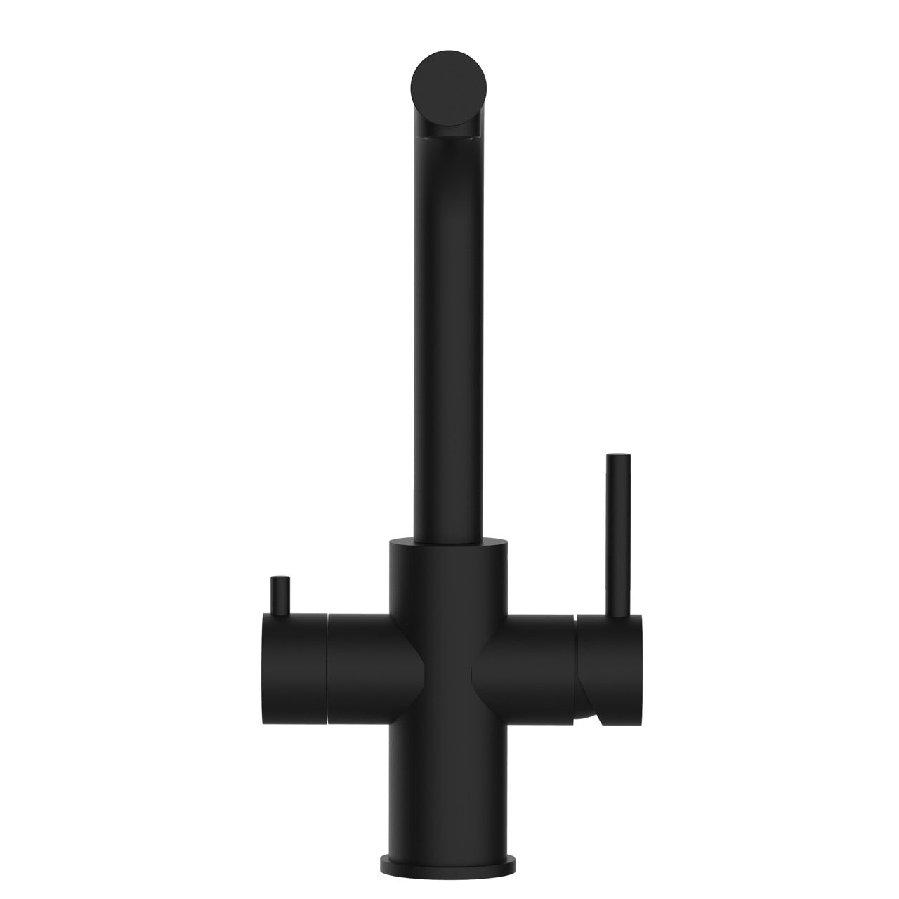 5 Way Kitchen Filter Tap in Solid STAINLESS STEEL, with 360° Swivel L-Spout, Matt Black PVD