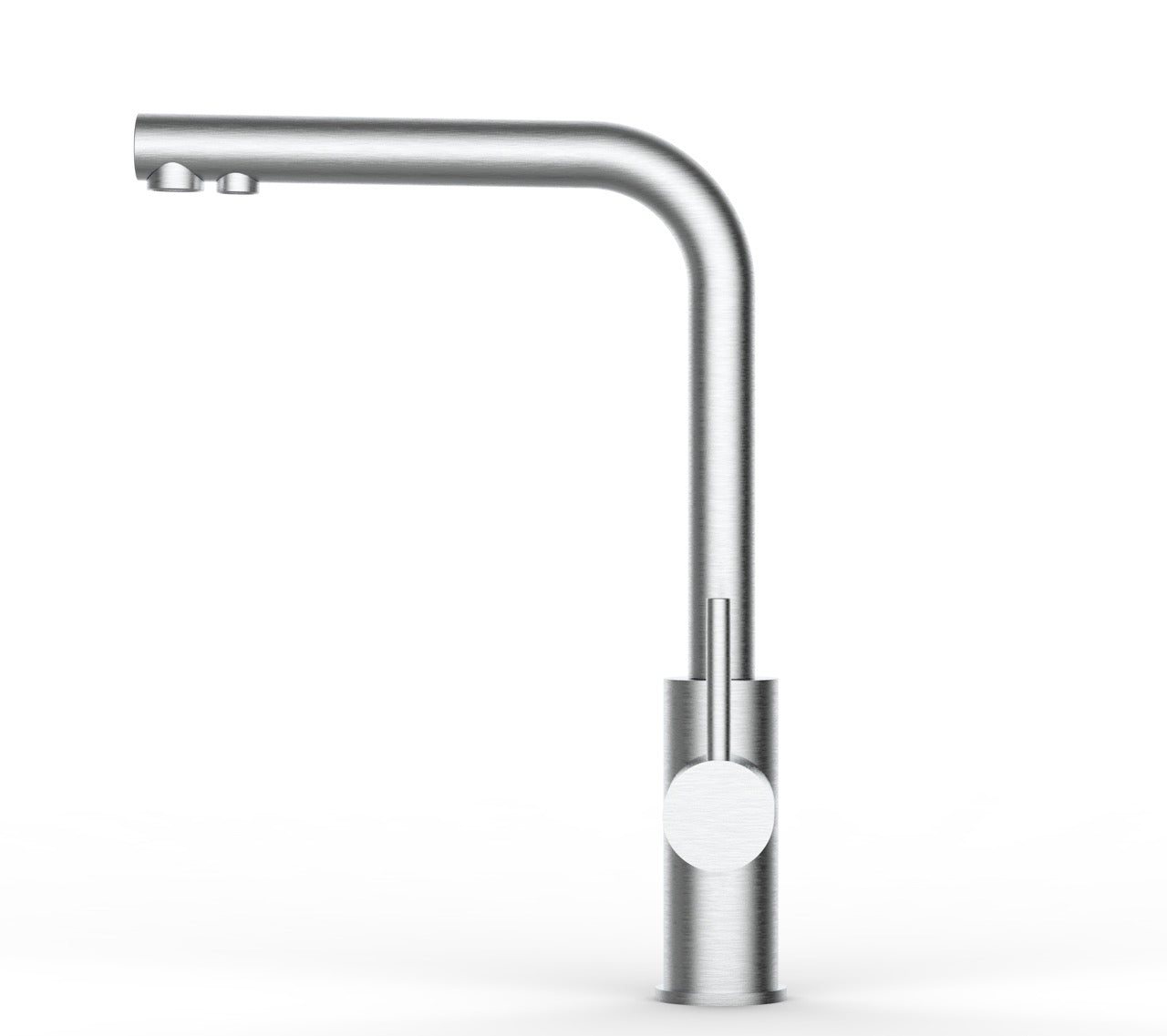 5 Way Kitchen Filter Tap in Solid STAINLESS STEEL, with 360° Swivel L-Spout, Brushed