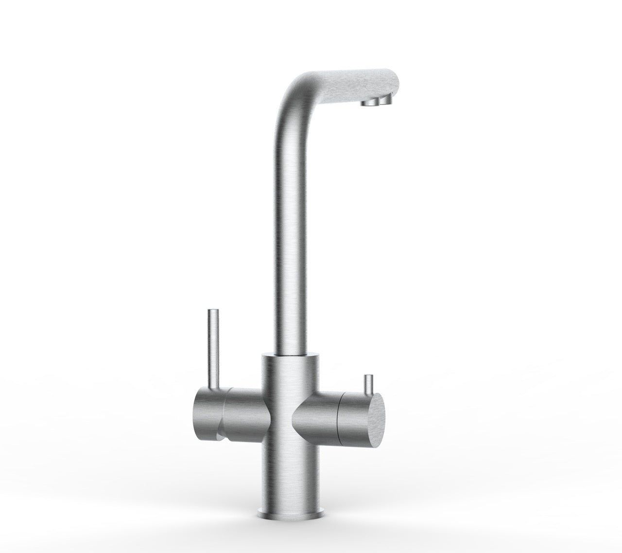 5 Way Kitchen Filter Tap in Solid STAINLESS STEEL, with 360° Swivel L-Spout, Brushed