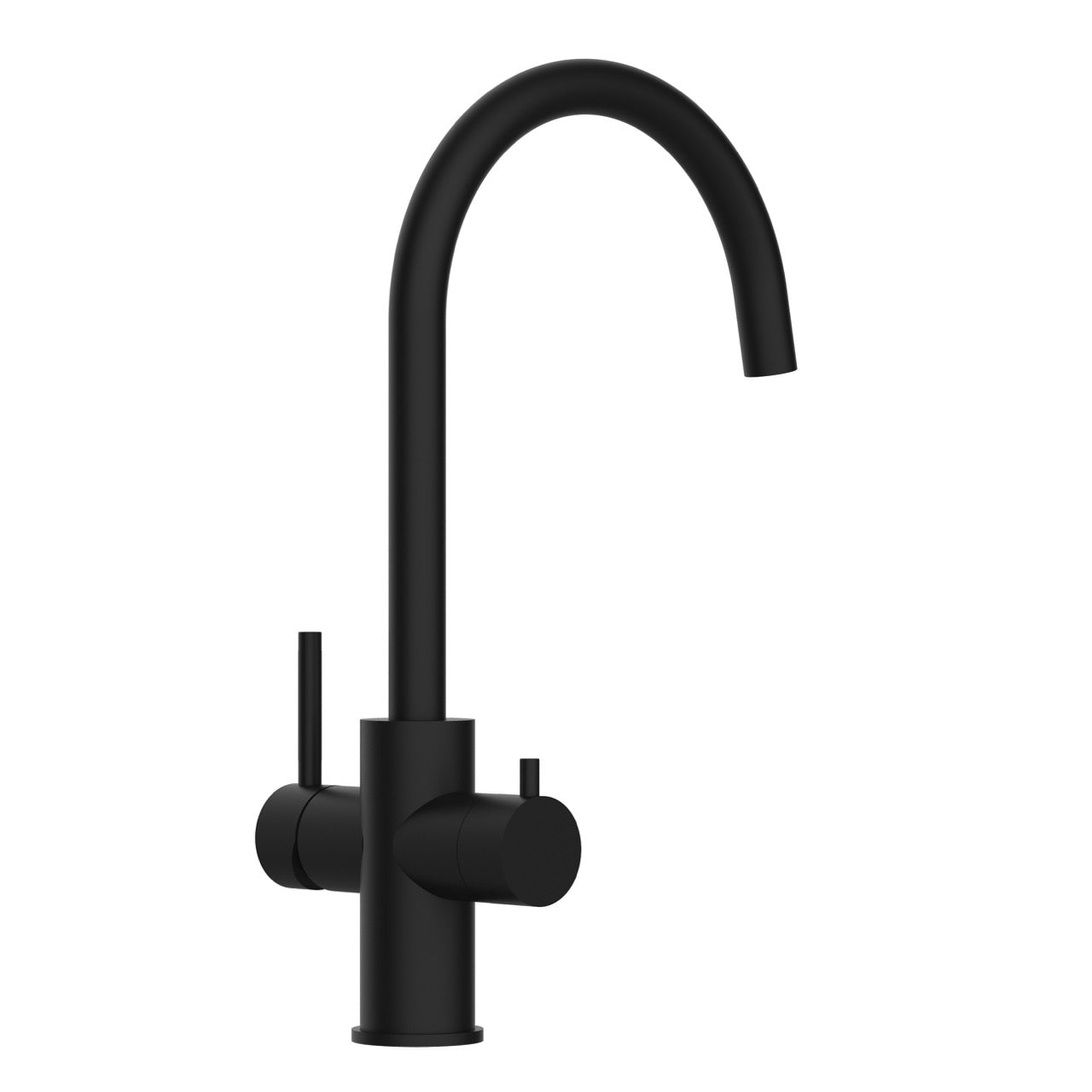 5 Way Kitchen Filter Tap in Solid STAINLESS STEEL, with 360° Swivel U-Spout, Matt Black PVD