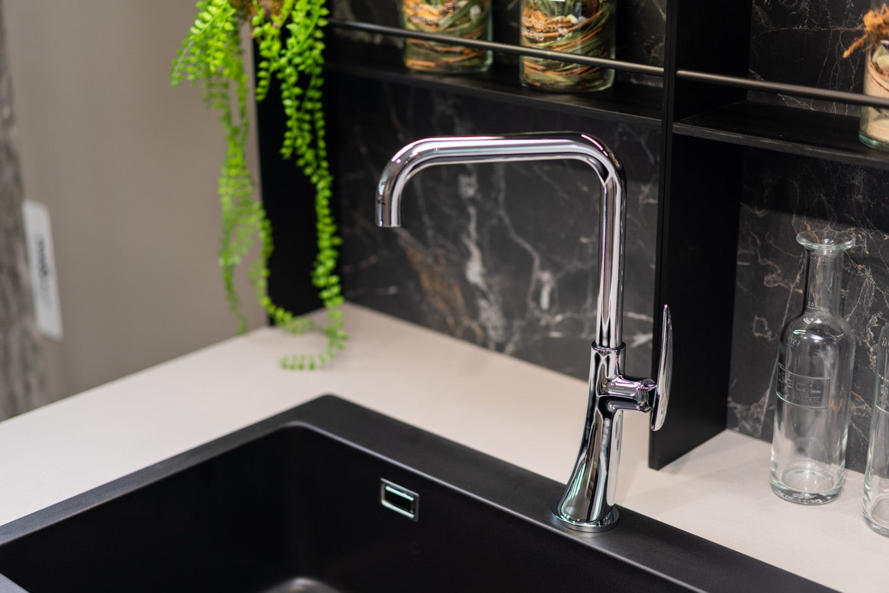 Kitchen Tap, Single lever, LEAF, with 360° swivel N-Spout, Chrome